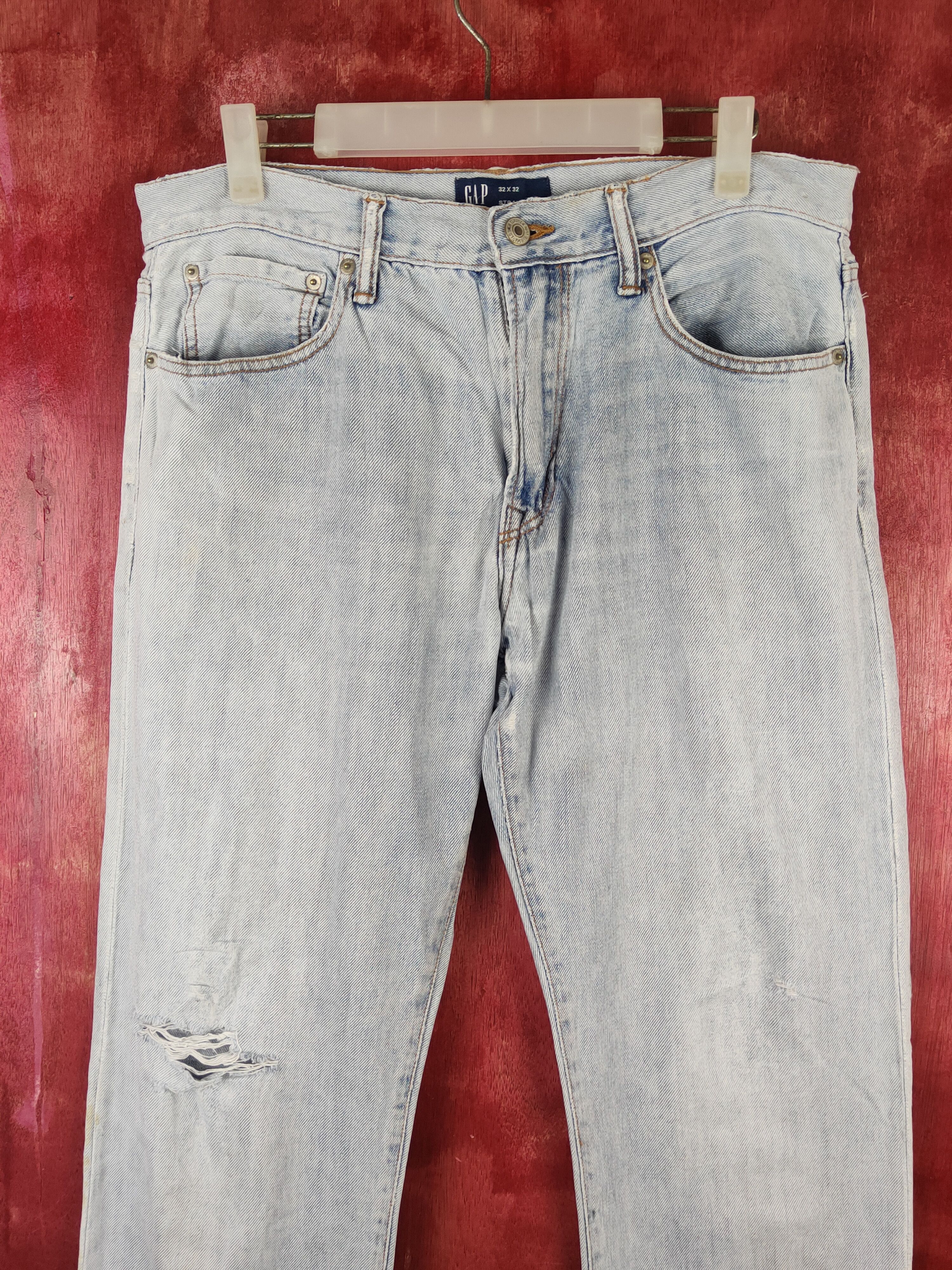 Gap GAP Blue Faded Distressed Ripped Jeans #1665 Size US 32 / EU 48 - 2 Thumbnail