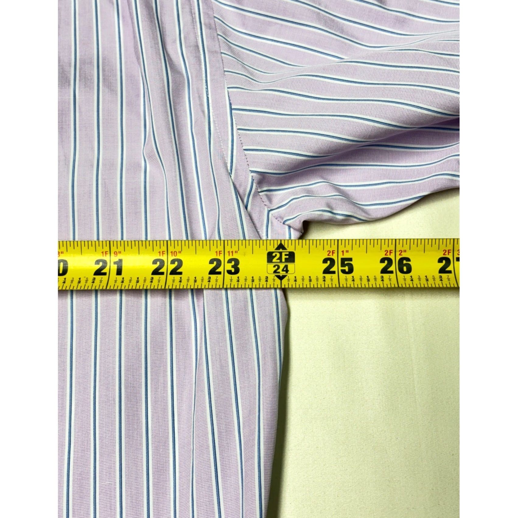 Canali CANALI Dress Shirt Mens XL Striped French Cuff 100% Cotton Made in Italy Pink Size 46R - 7 Thumbnail