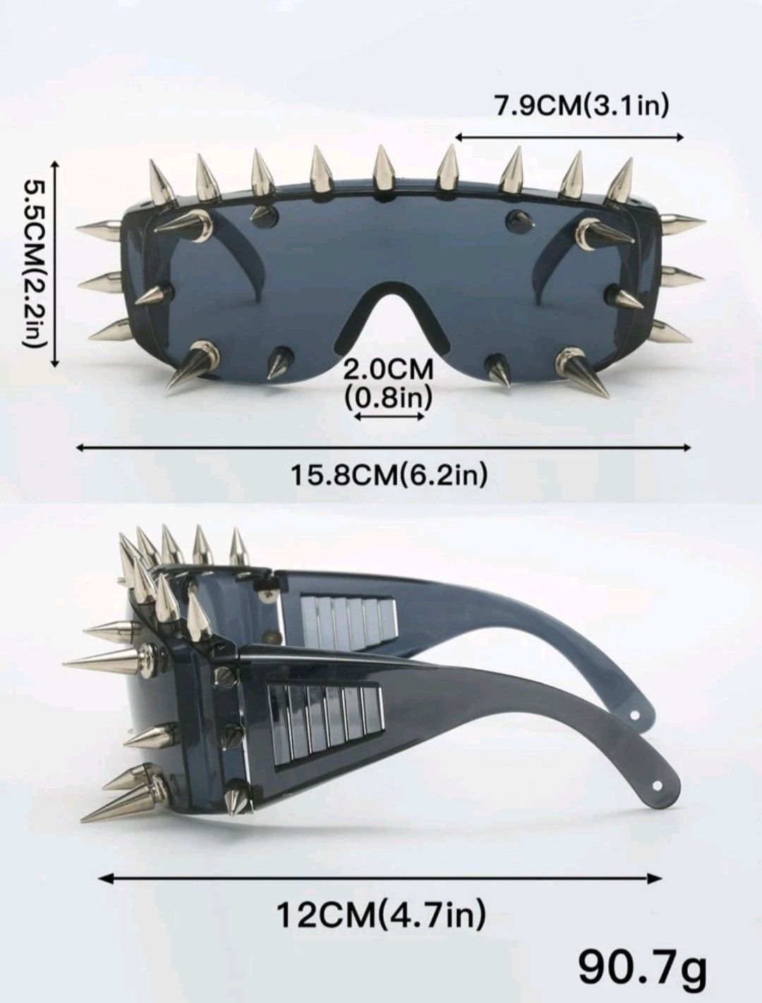 Electric Visual × Japanese Brand Y2K Spiky Glasses Black Size ONE SIZE - 5 Thumbnail