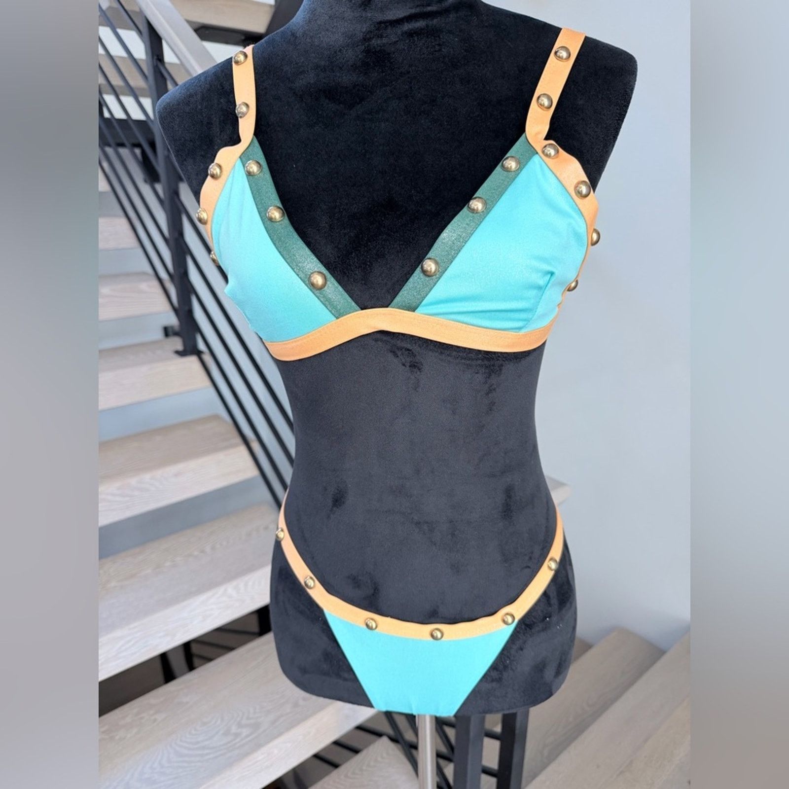 Other Stylish Turquoise and Orange Swimwear Swimsuit Bikini size S Size ONE SIZE - 6 Thumbnail