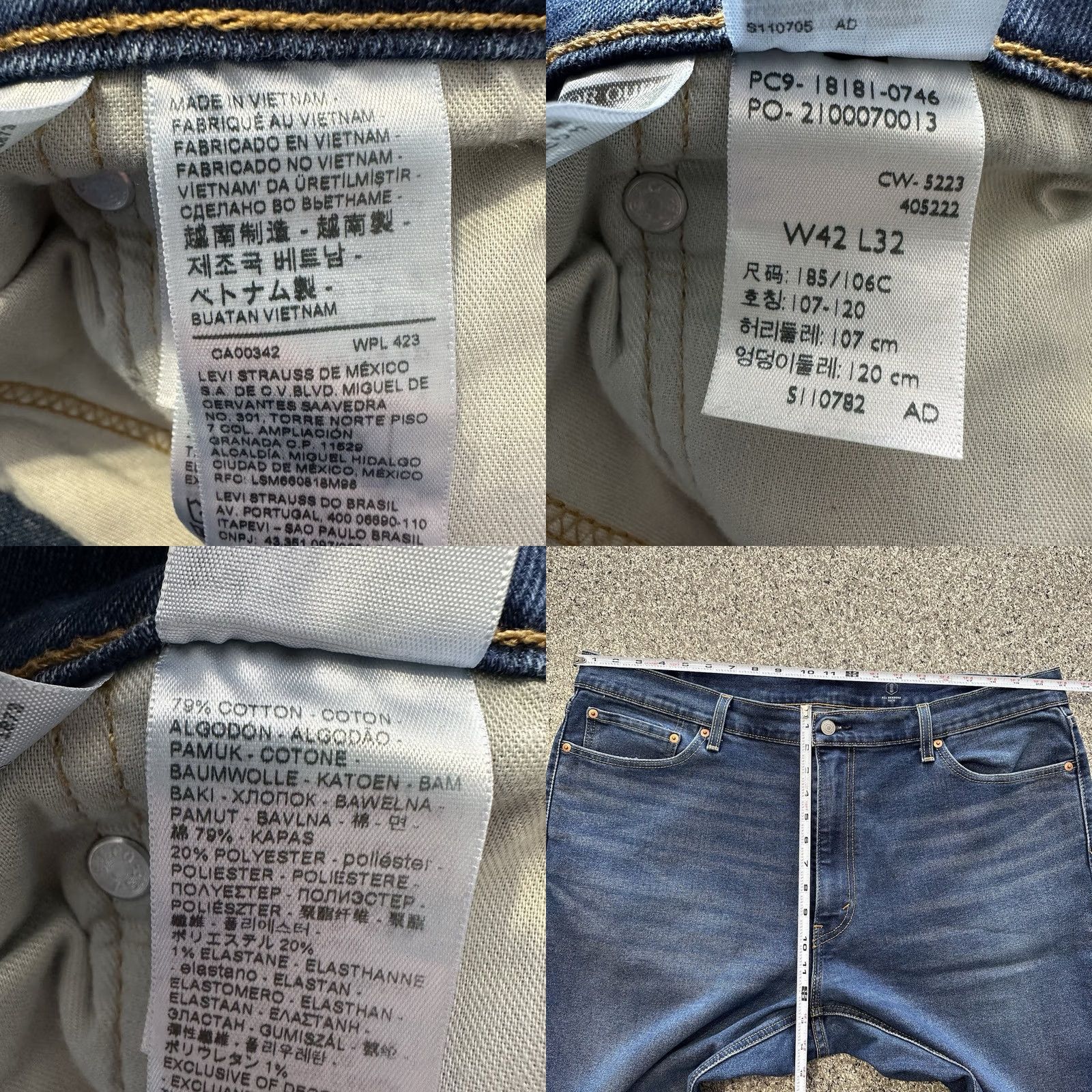 Levi's Levi's Jeans 541 Athletic Taper Men's 42x32 Medium Wash Jeans Men 42 Blue Cotton Polyester Elastane Size US 42 / EU 58 - 8 Thumbnail
