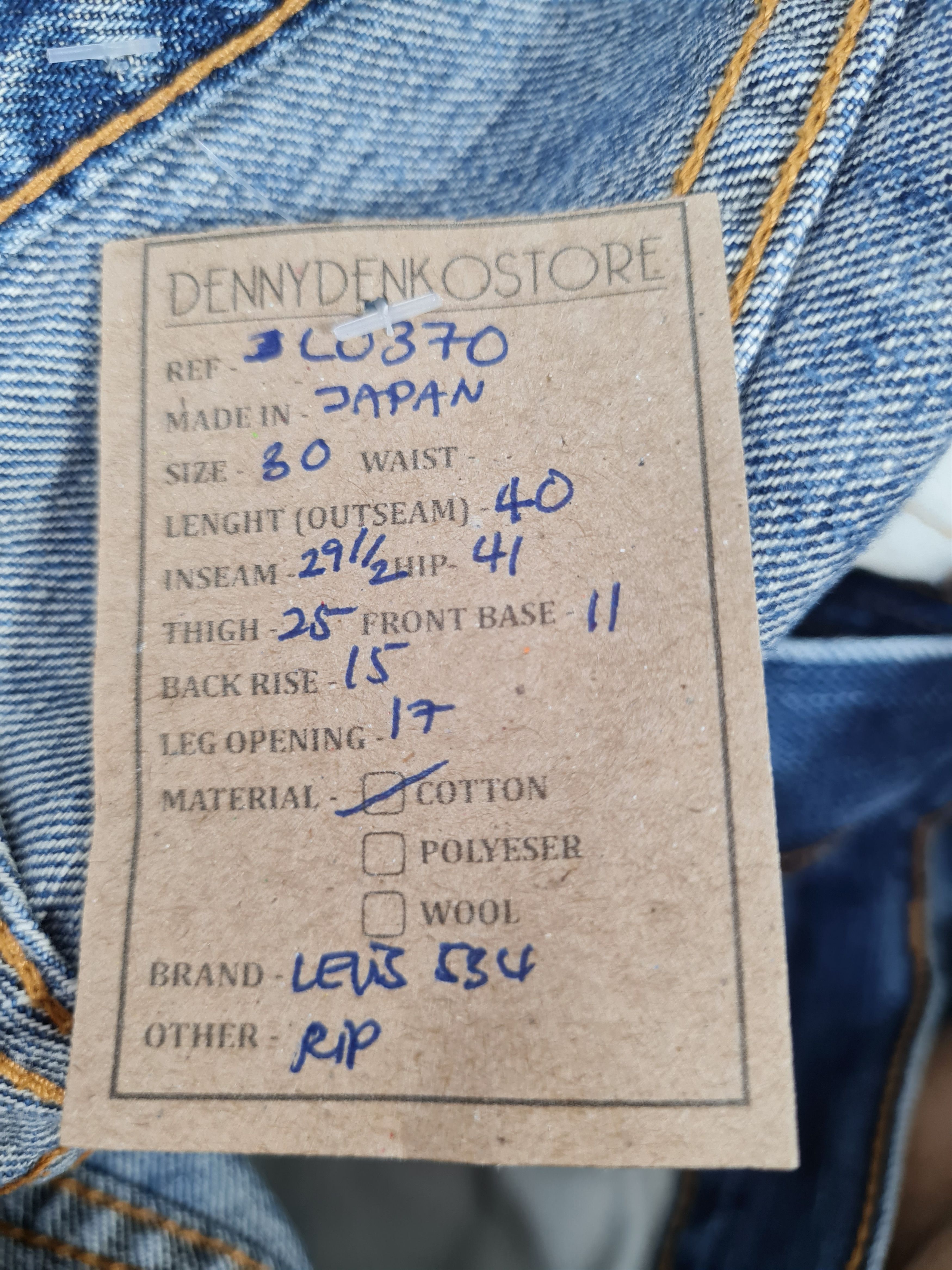 Levi's Vintage Clothing Vintage LEVIS 534 Straight Cut Blue Jeans L0370 Size 30X29.5 Size US 30 / EU 46 - 12 Thumbnail