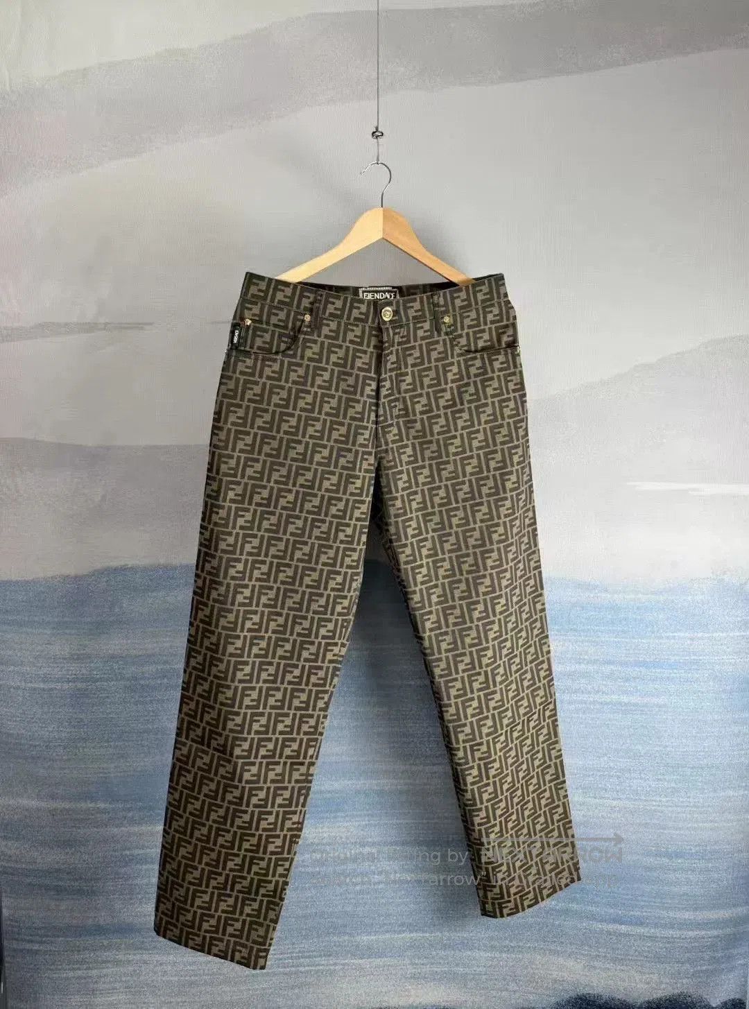 Fendi Fendi x Versace Brown Printed Cargo Pants. Size US 36 / EU 52 - 1 Thumbnail
