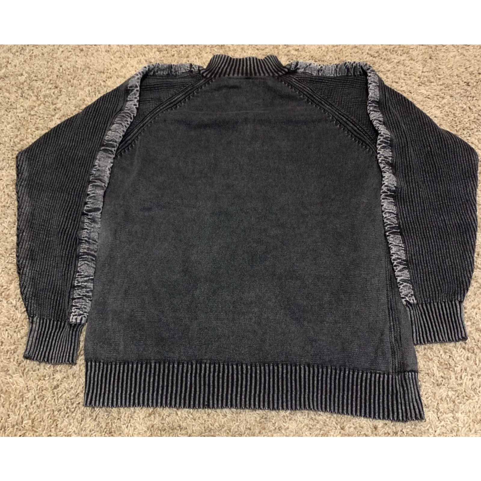 Vintage Buckle Buckle BKE Men's XL Athletic Fit Pullover Sweater 1/4 Zip Black Knit Cotton Casual Mens Size US XL / EU 56 / 4 - 8 Thumbnail