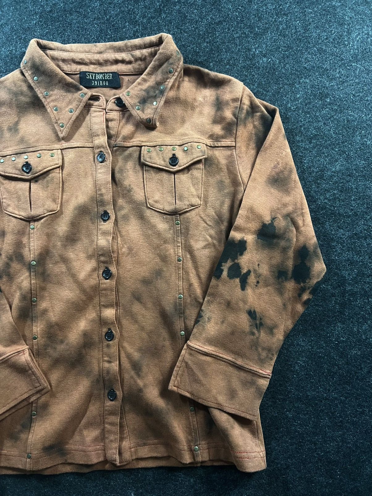 If Six Was Nine Vintage Black Bleached Sky Bomber 391B08 Jacket Size S / US 4 / IT 40 - 2 Thumbnail