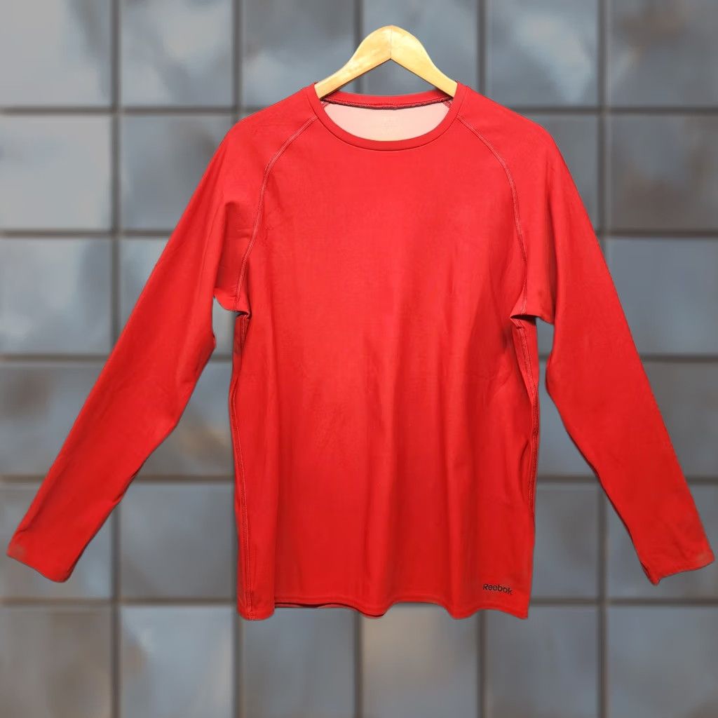 Reebok Reebok Mens Shirt Baselayer XL Red Long Sleeve Play Dry Performance Wicking Size US XL / EU 56 / 4 - 1 Thumbnail