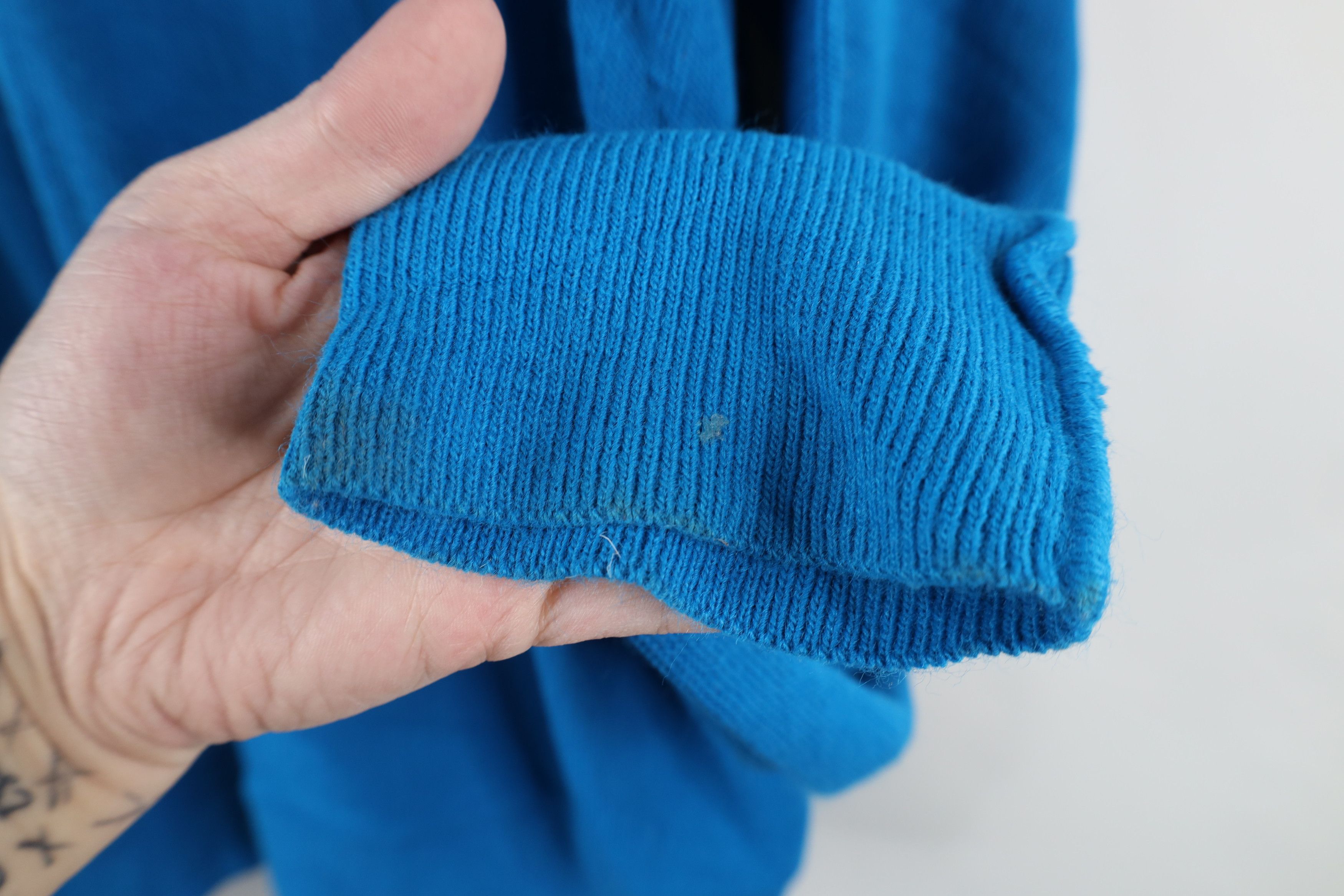 Vintage Vintage 70s 80s Streetwear Knit Cardigan Sweater Blue USA Size US XL / EU 56 / 4 - 8 Thumbnail