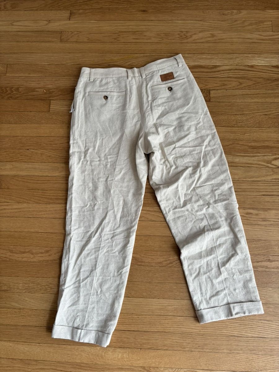 I Love Ugly I Love Ugly ‘Noah’ Pleated Trousers in Natural Linen Size US 32 / EU 48 - 2 Thumbnail