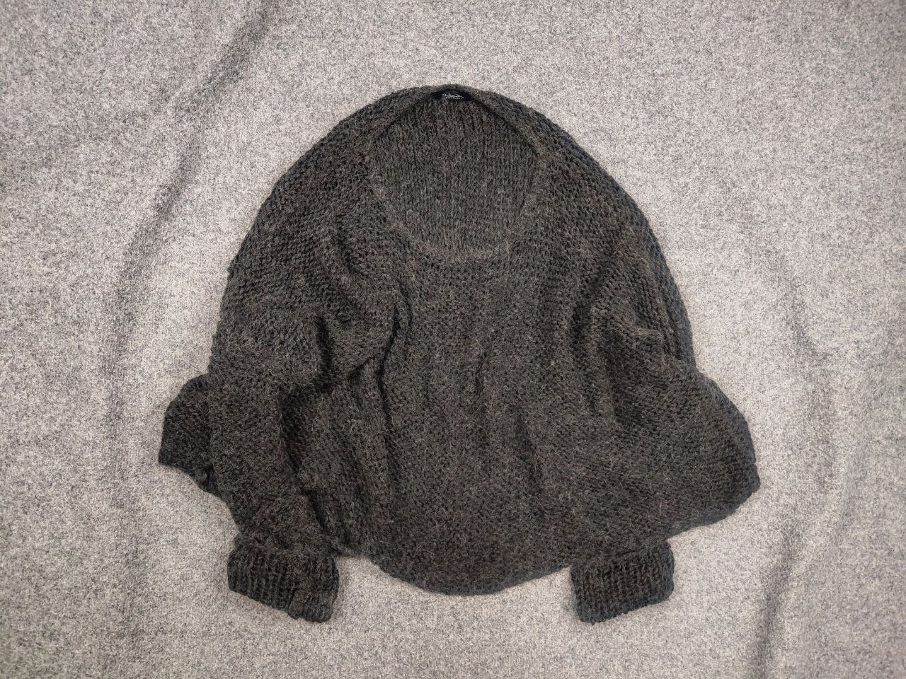 Vintage Umit unal Design oversized knit Dark Wool cropped Sweater Size L / US 10 / IT 46 - 1 Thumbnail