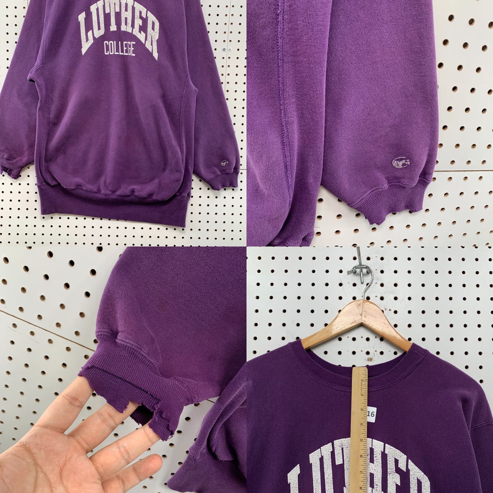 Champion VINTAGE 90s Luther College Sweatshirt Mens 2XL Purple Reverse Weave USA Size US XXL / EU 58 / 5 - 8 Thumbnail