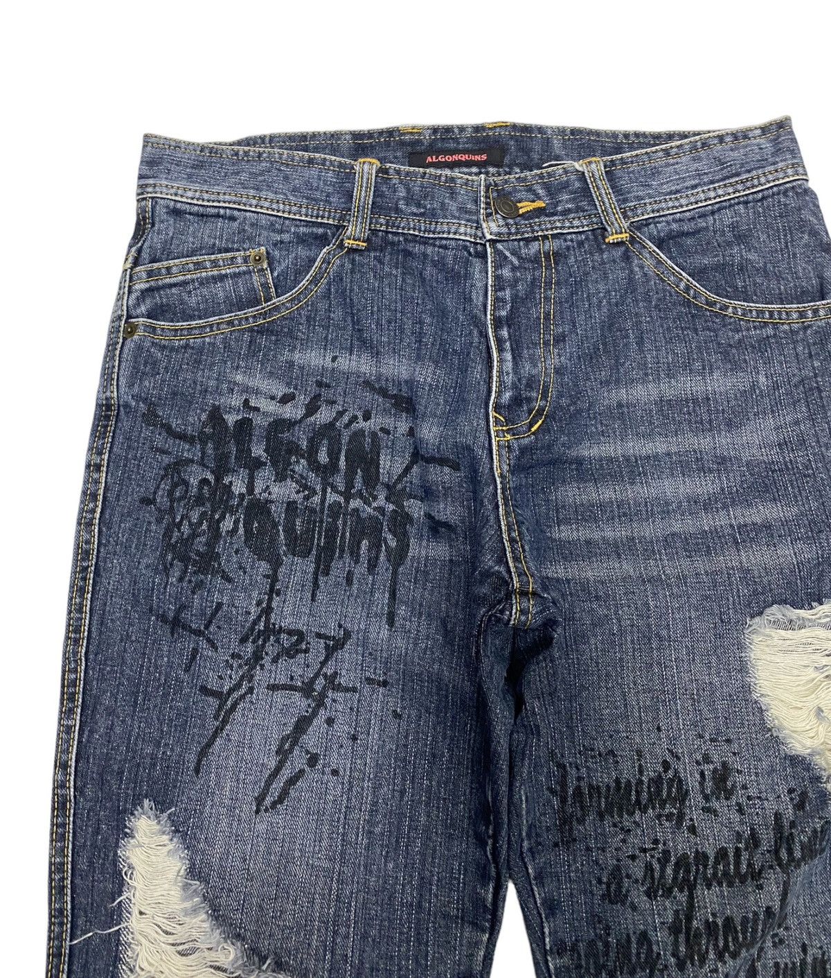 20471120 🔥ALGONQUINS PUNK POEM DISTRESS DENIM JUNYA WATANABE STYLE Size US 30 / EU 46 - 7 Thumbnail