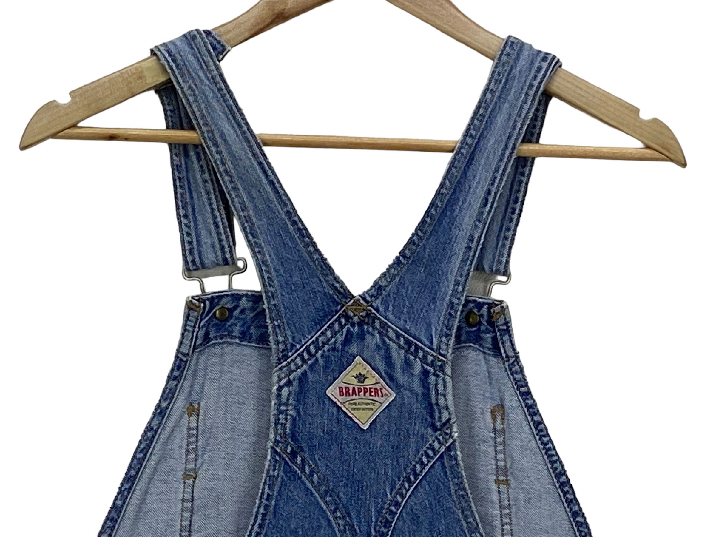 Japanese Brand Brappers Denim Bib Overalls Hickory Workwear Size US 32 / EU 48 - 6 Thumbnail