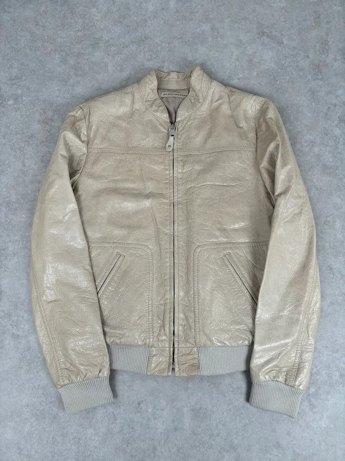 Balenciaga AW2006 Balenciaga Beige Premium Leather Jacket Size US M / EU 48-50 / 2 - 1 Thumbnail