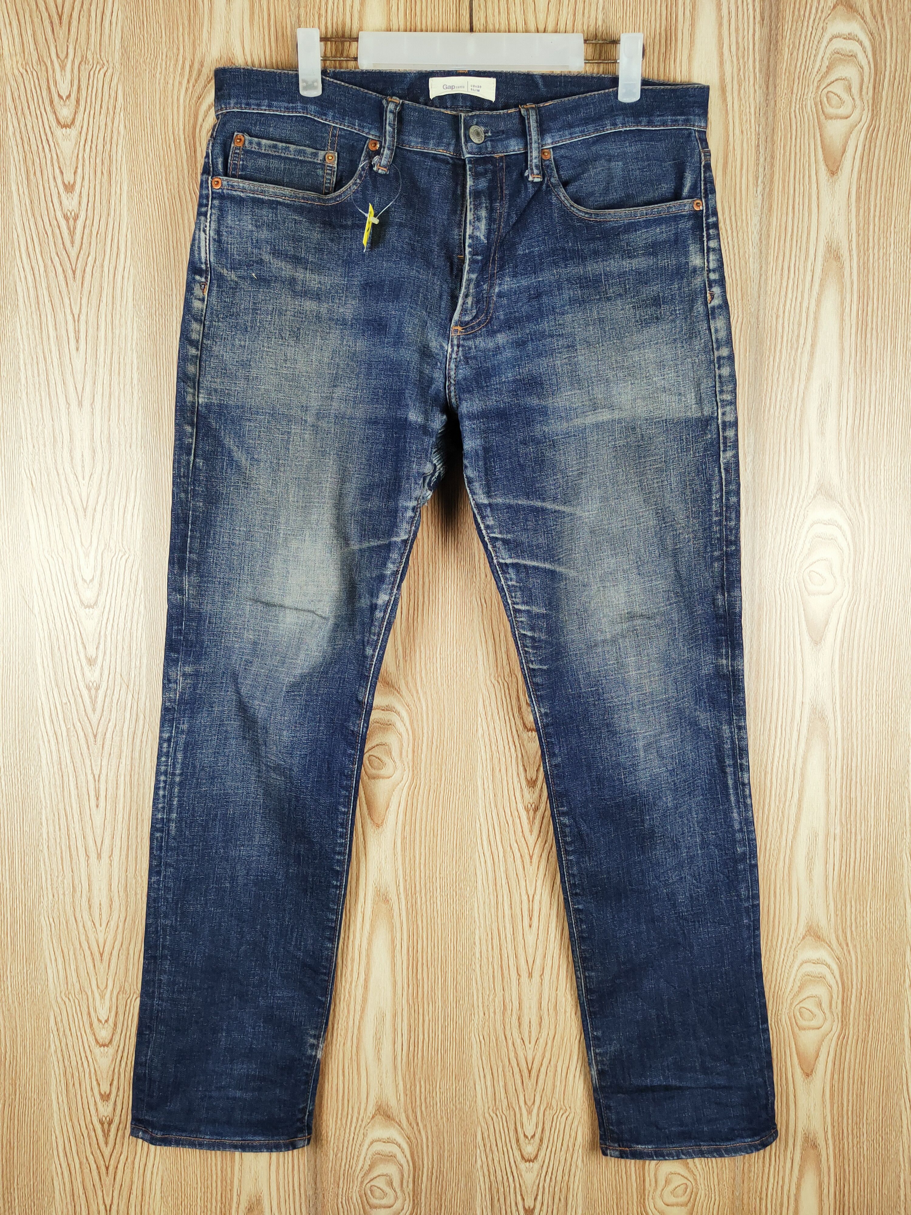 Gap Gap Dark Blue Faded Distressed Ripped Jeans #S2728 Size US 33 - 1 Thumbnail