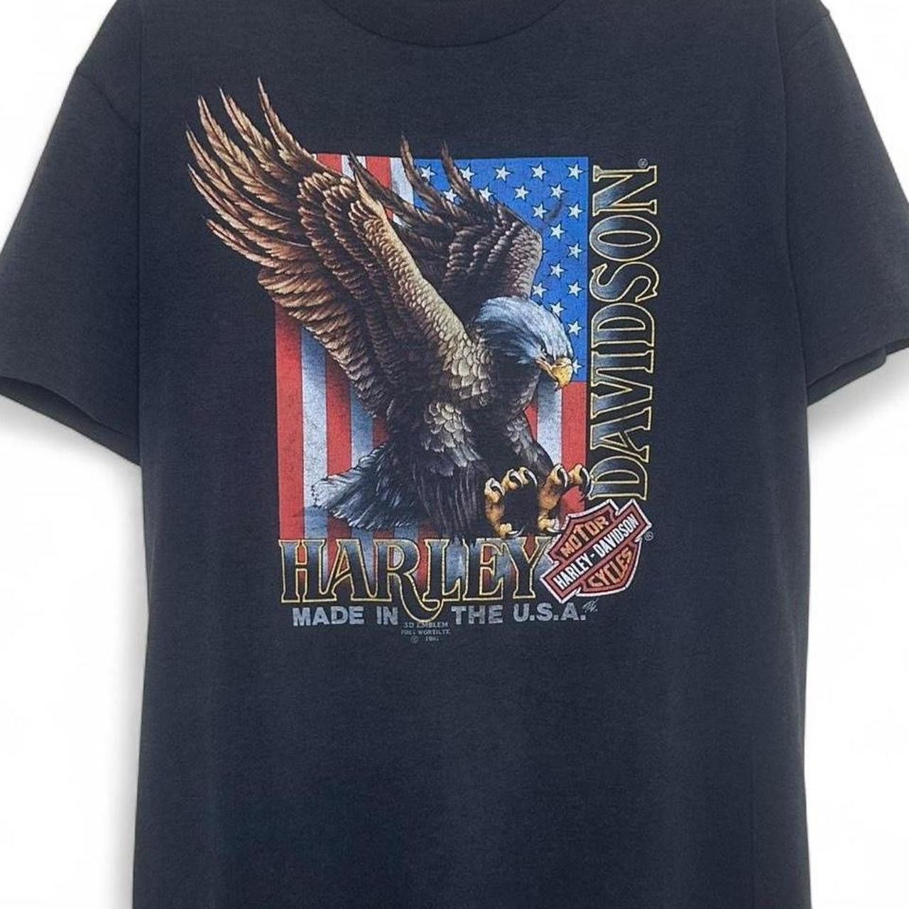 Harley Davidson 1991 Harley Davidson 3D Emblem Faded Eagle Graphic T Large Size US L / EU 52-54 / 3 - 1 Thumbnail