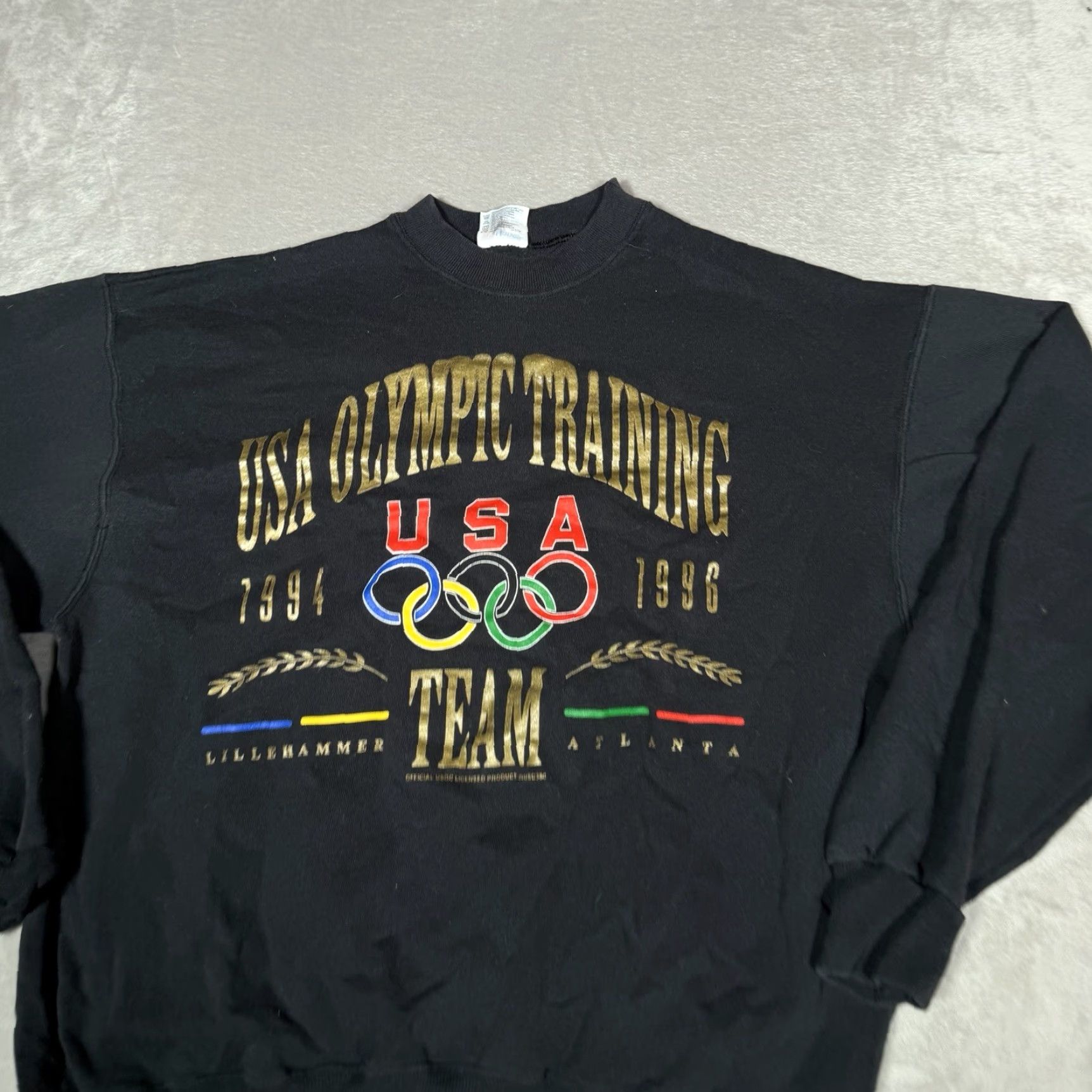 Hanes Vtg Olympic Training Sweatshirt Mens Large Black Hanes Team Crewneck Logo 90s Size US L / EU 52-54 / 3 - 4 Thumbnail