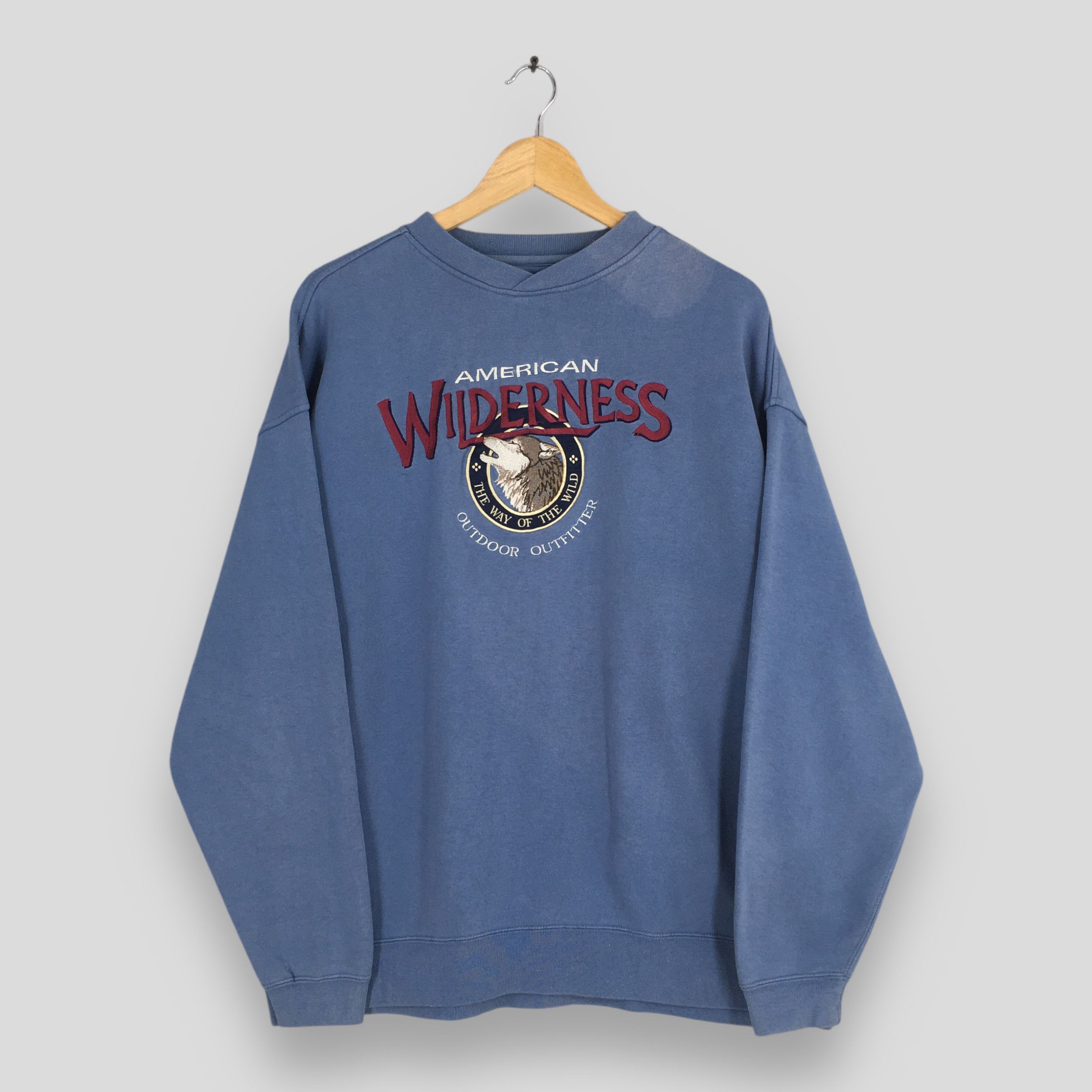Habitat Vintage 90s American Wilderness Blue Sweatshirt XLarge Size US XL / EU 56 / 4 - 1 Thumbnail