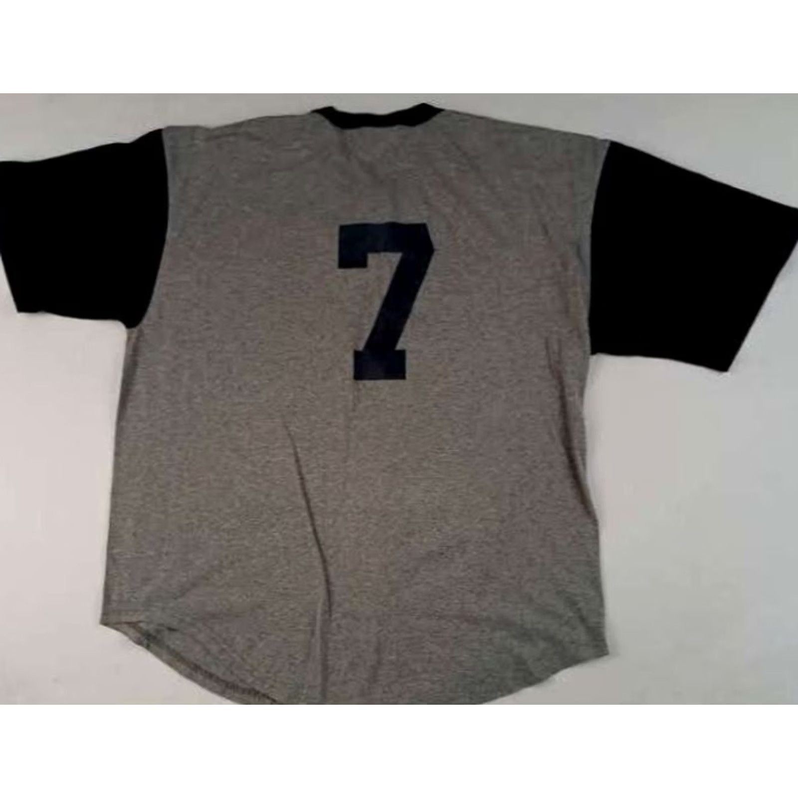 X-LARGE VINTAGE Miller Lite Beer Badger 1/4 Button Baseball #7 Jersey T-Shirt Gray XL Mens Size US XL / EU 56 / 4 - 3 Thumbnail