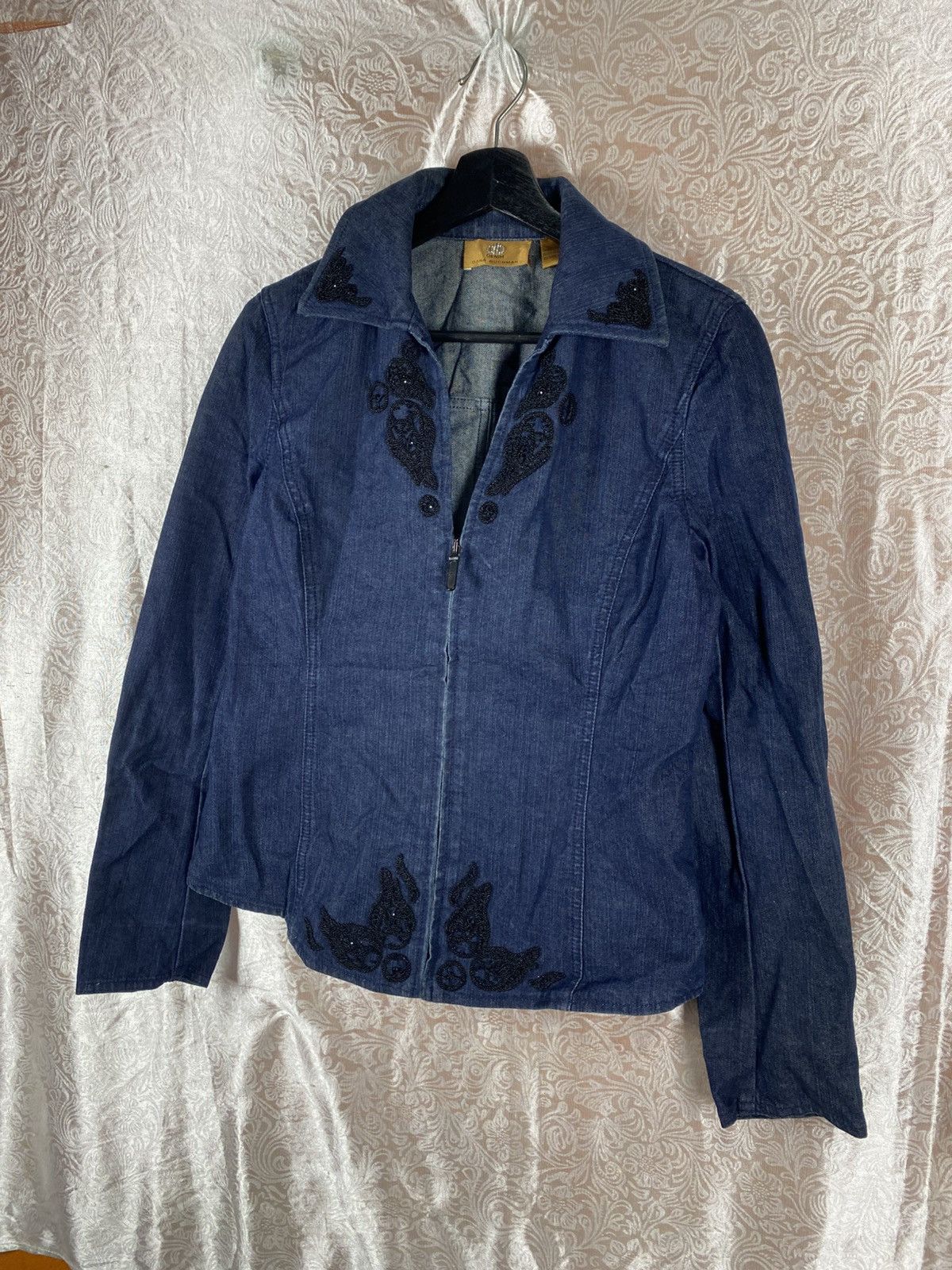 Japanese Brand Dana Buchman Denim Embroidered Jacket Vintage Women Classic Size M / US 6-8 / IT 42-44 - 4 Thumbnail