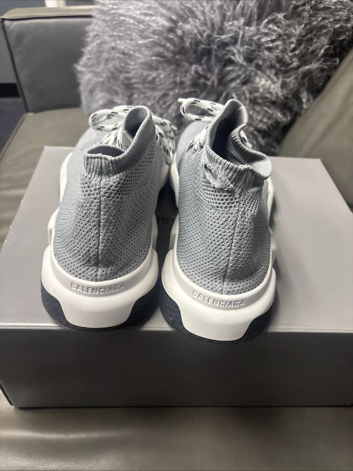 Balenciaga Balenciaga Unisex Speed Trainer Mid Lace Up 'Grey' Size US 11 / EU 44 - 8 Thumbnail