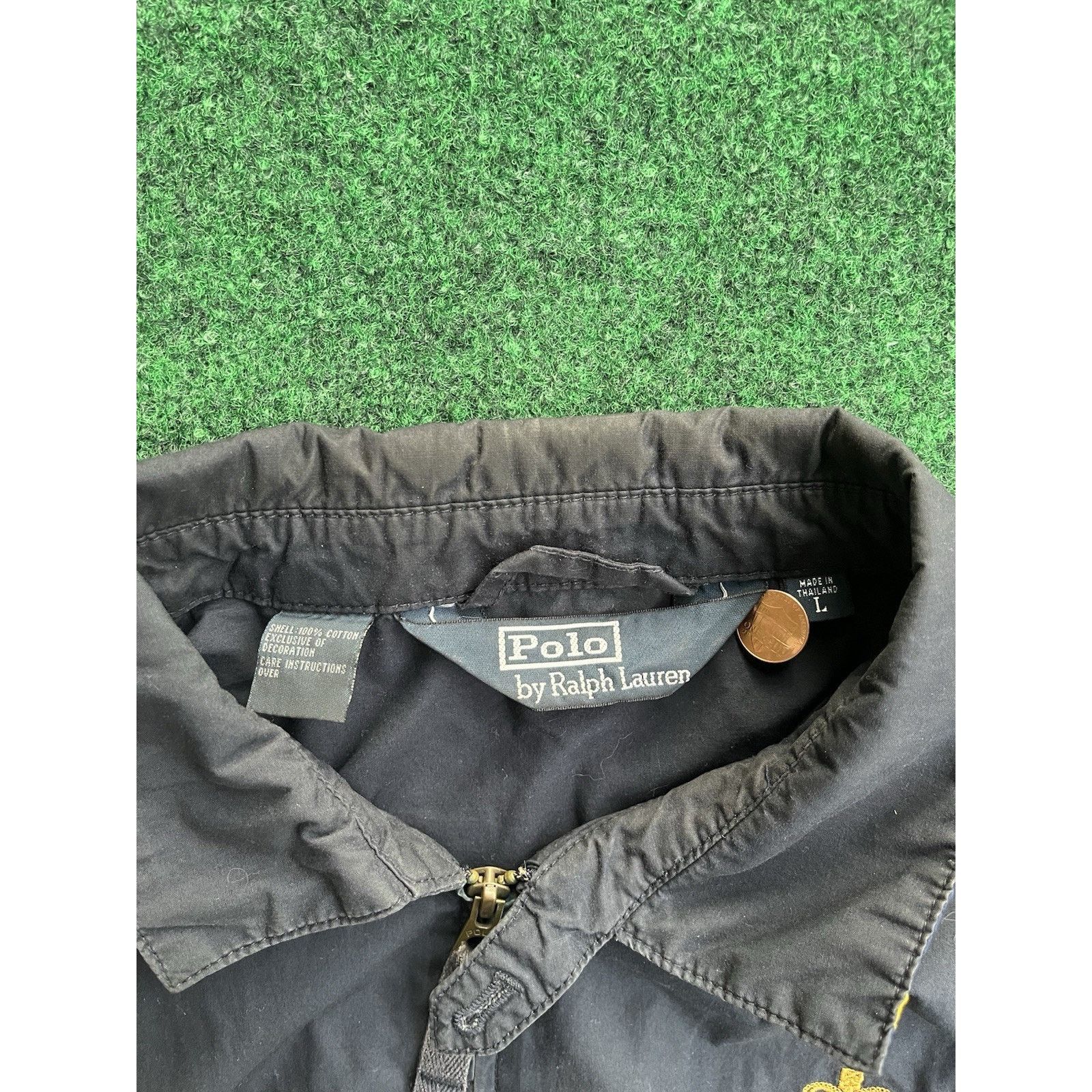 Polo Ralph Lauren VTG POLO Ralph Lauren Jacket Navy Logo Patch Distressed READ Size US L / EU 52-54 / 3 - 2 Thumbnail