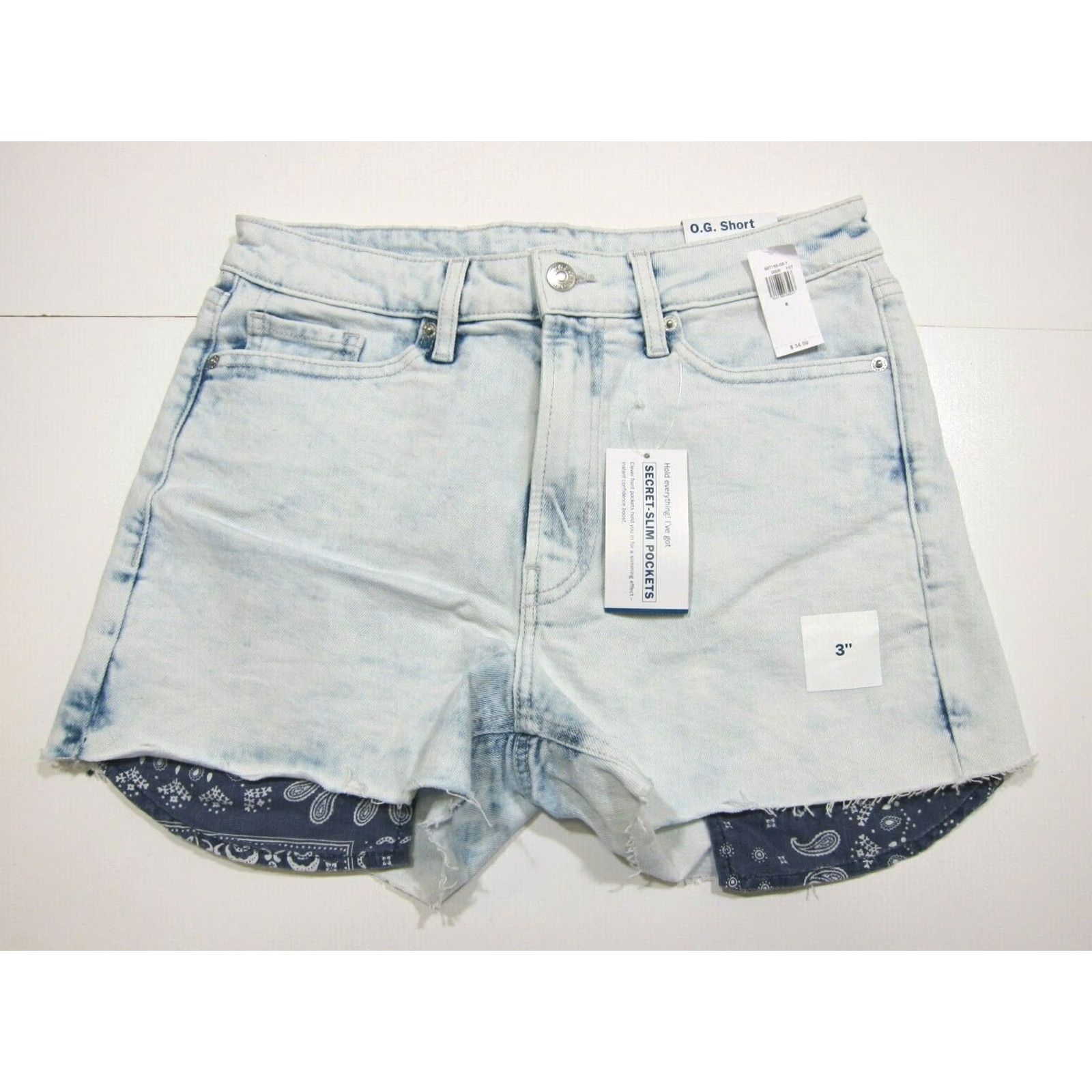 Old Navy Old Navy Light Wash Cotton High Rise Waist O.G. Cut Off Jean Shorts Women 8 Size 30" / US 8 / IT 44 - 4 Thumbnail