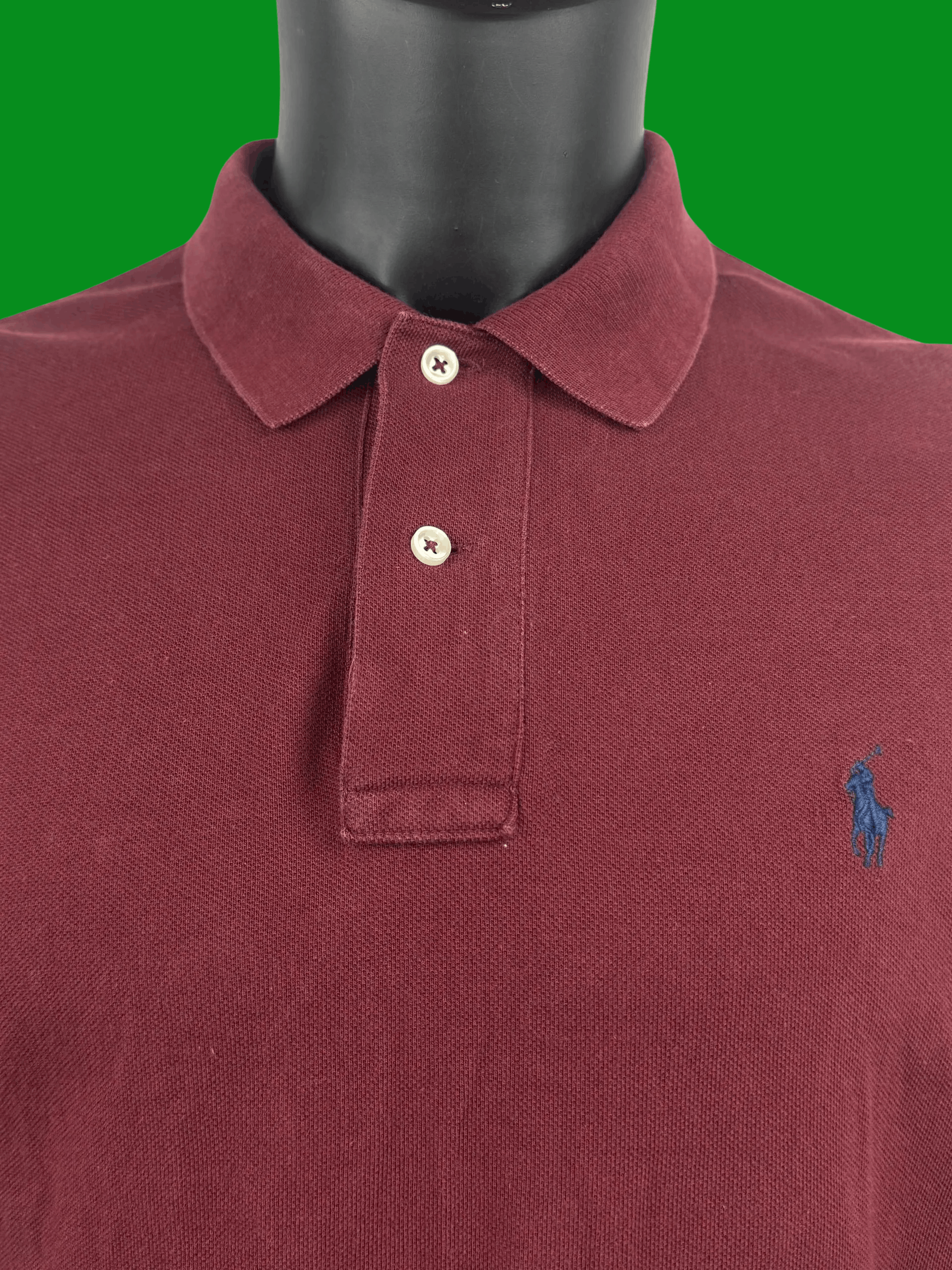 Polo Ralph Lauren VTG Polo Ralph Lauren Maroon Mesh Polo Shirt Navy Pony Logo Size US M / EU 48-50 / 2 - 4 Thumbnail