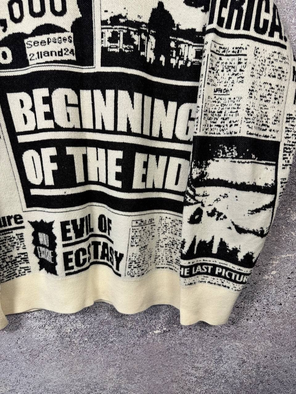 Supreme Supreme Newspaper Crewneck Merino Wool Sweater Large Size US L / EU 52-54 / 3 - 5 Thumbnail
