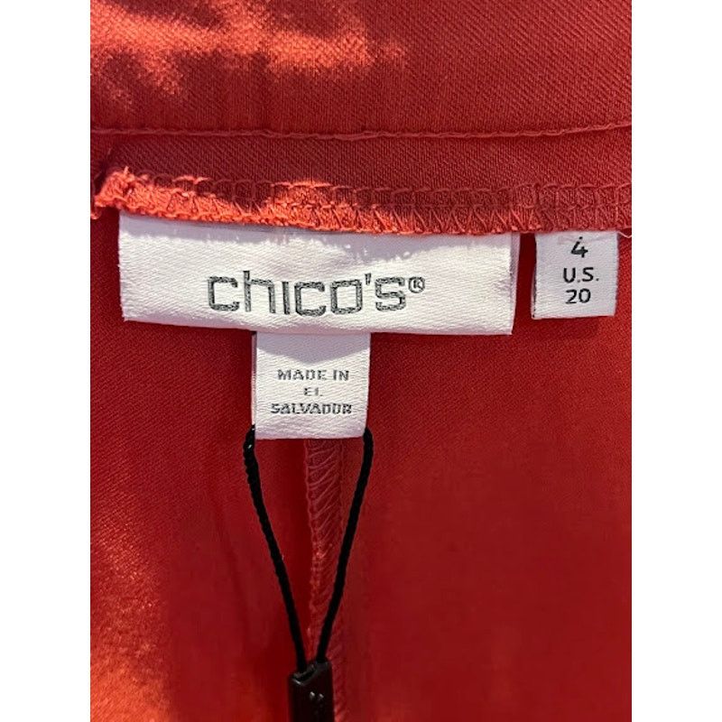 Chicos NWT Chico's Juliet Kick Flare Crop Pants Coral Zinnia Sz 20 Size 42" / US 20 - 3 Thumbnail