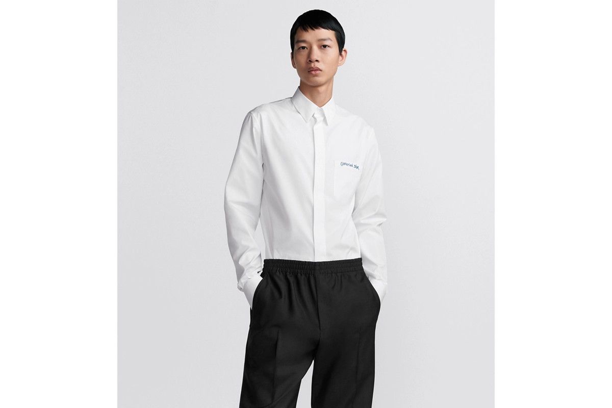 Dior o1bcso1str0226 Tag Embroidery Shirt in White Size US XL / EU 56 / 4 - 5 Thumbnail