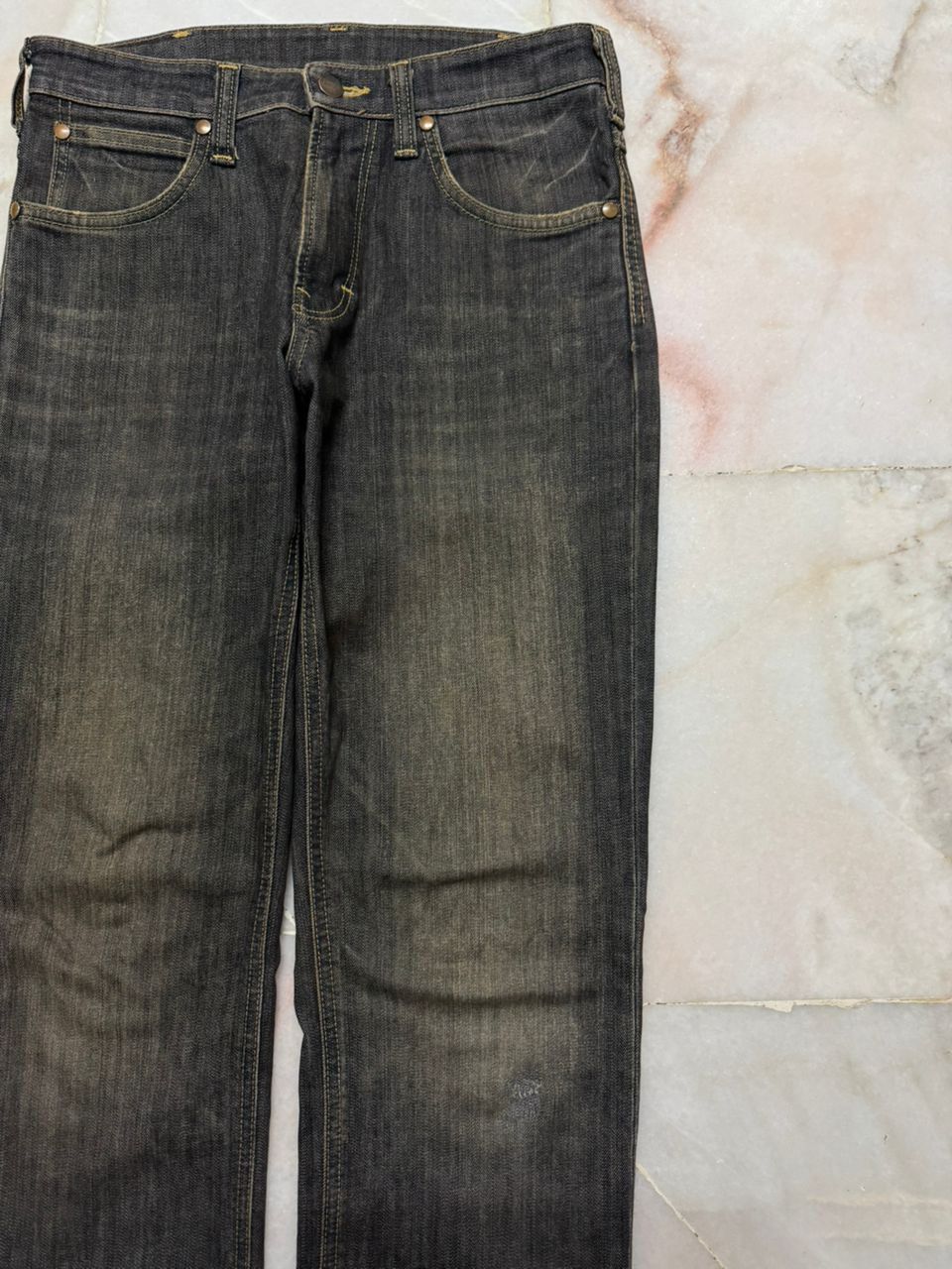 Wrangler 💥Vintage 90s Style Wrangler MudWashed Distress Dark Jeans Size US 29 - 5 Thumbnail