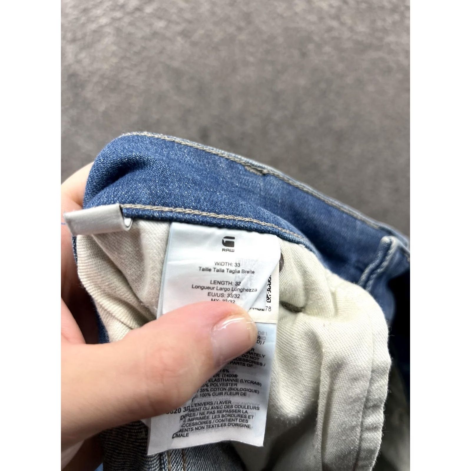 Vintage G-Star RAW Jeans Slim Skinny 33x32 Blue Denim 3D Zip Knee Biker Mens Size US 33 - 4 Thumbnail