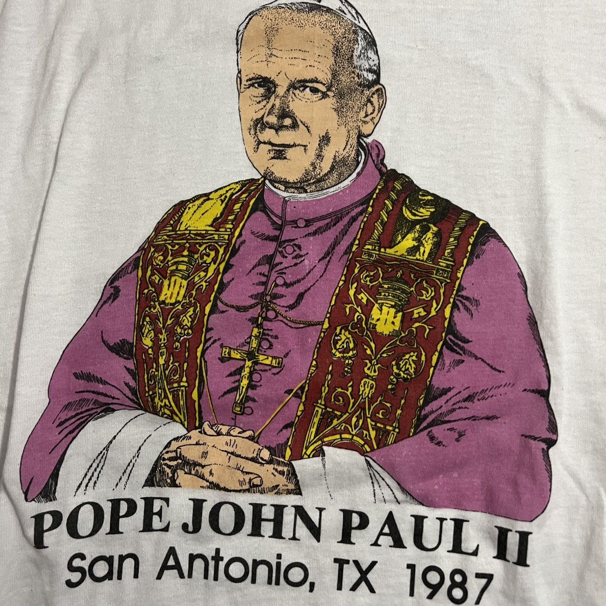 Vintage Vintage Pope John Paul II 1987 Tee Size US M / EU 48-50 / 2 - 3 Thumbnail