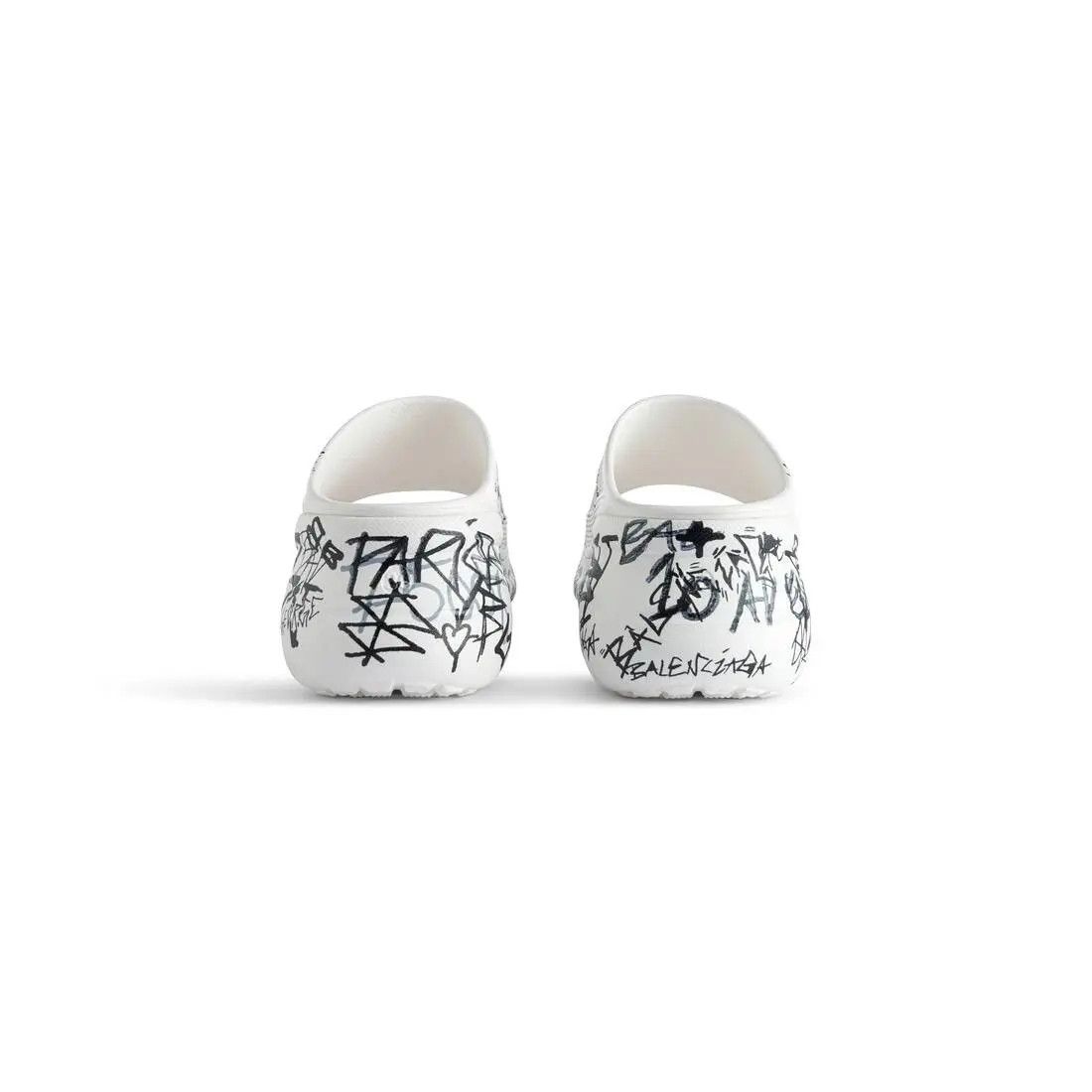 Balenciaga × Crocs o1w1db11125 Pool Crocs™ Graffiti Slide Sandals in White Size US 5 / IT 35 - 5 Thumbnail