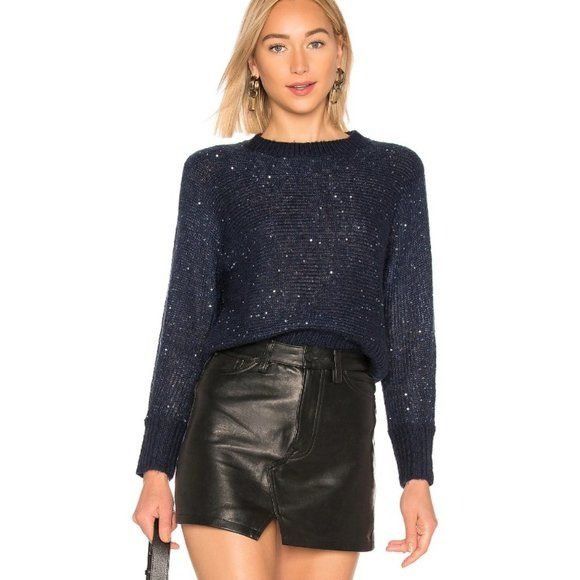 Other Lovers + Friends Desert Nights Midnight Blue Sequin Sweater Size XXS / US 00 / IT 34 - 1 Thumbnail