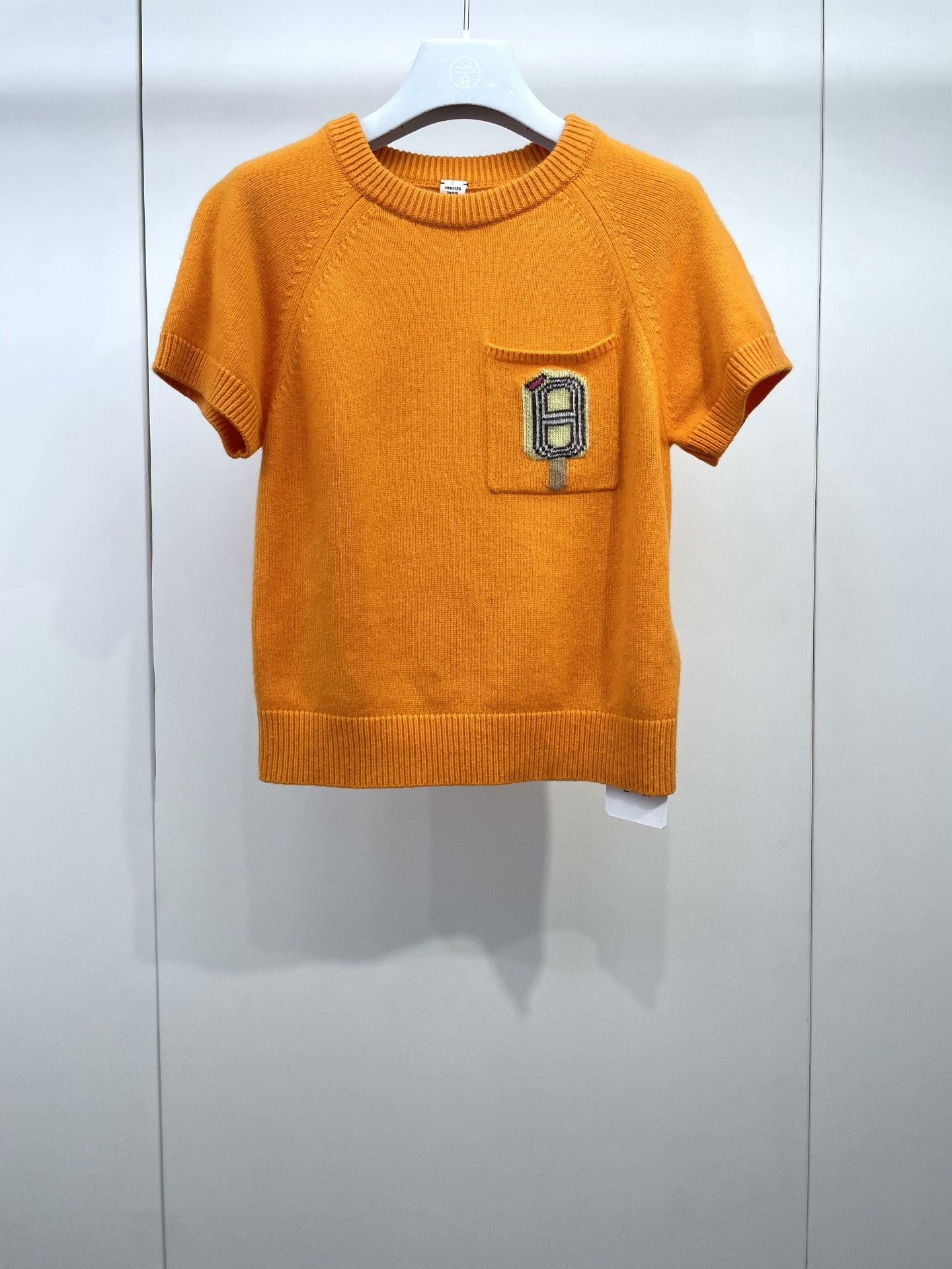 Hermes Hermes Orange Cashmere Knit Short-Sleeve Size XS / US 0-2 / IT 36-38 - 1 Thumbnail