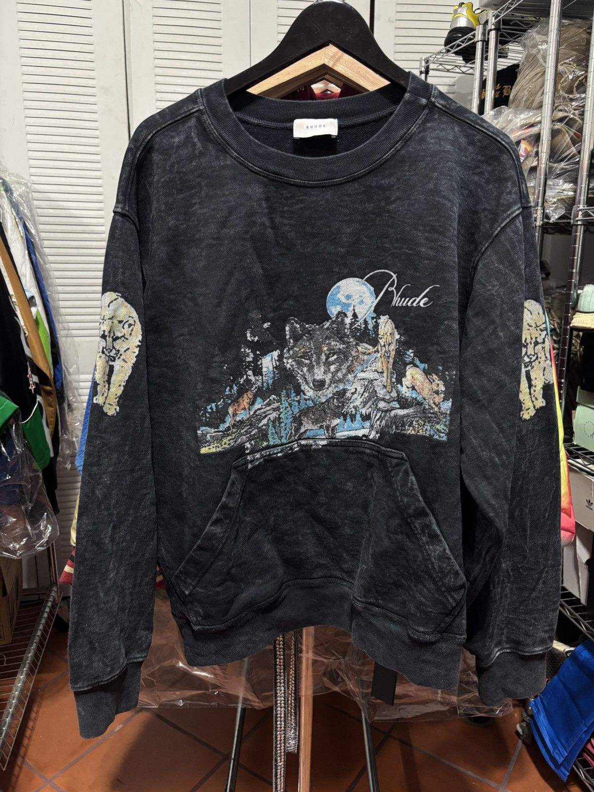 Rhude Rhude Wolf Crewneck Sweatshirt 'Black' Size US M / EU 48-50 / 2 - 1 Thumbnail