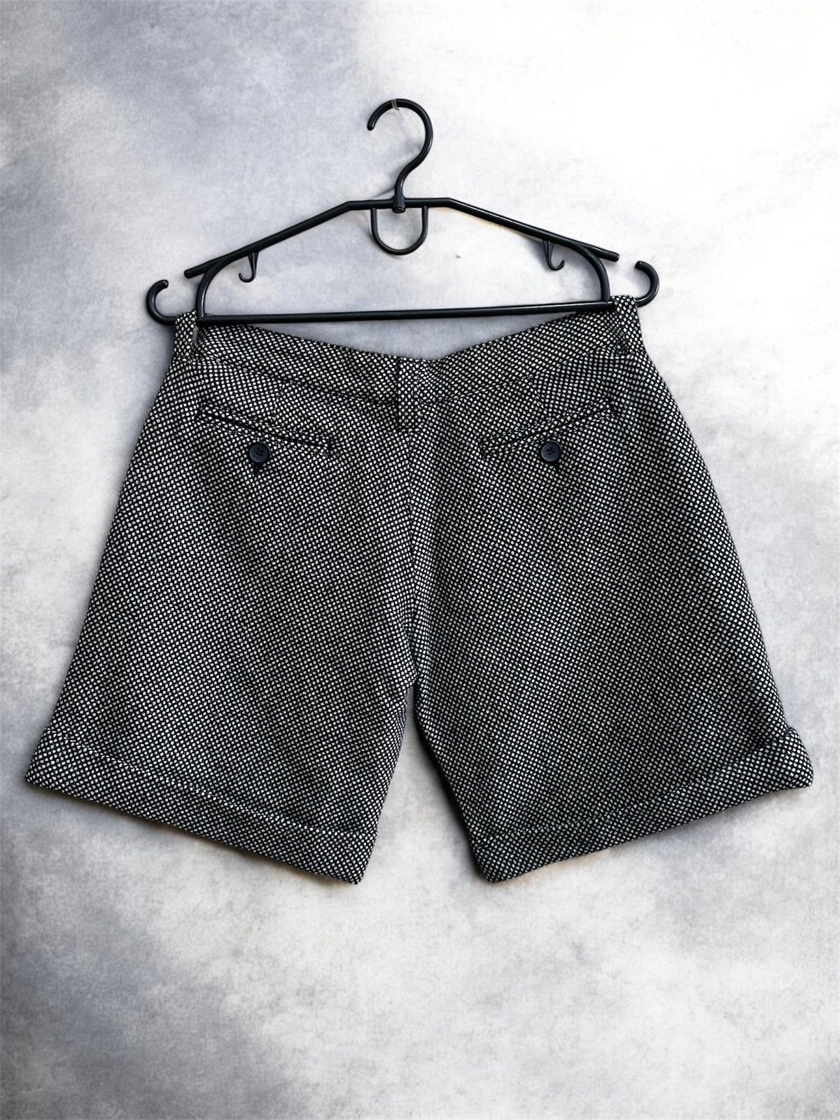 Dolce & Gabbana D&G Dolce & Gabbana Wool Shorts Black White Tweed IT 38 Size 26" / US 2 / IT 38 - 2 Thumbnail