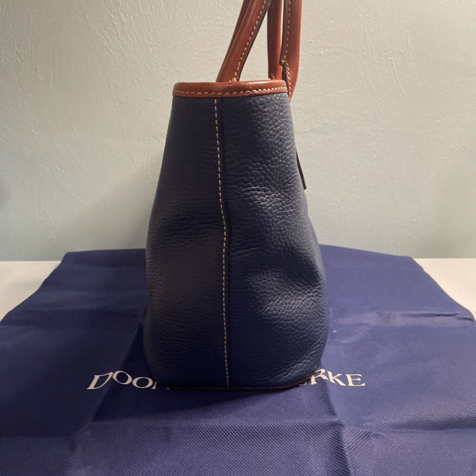 Dooney & Bourke Dooney & Bourke Pebble Grain Brenna Leather in Blue/Brown Size ONE SIZE - 6 Thumbnail