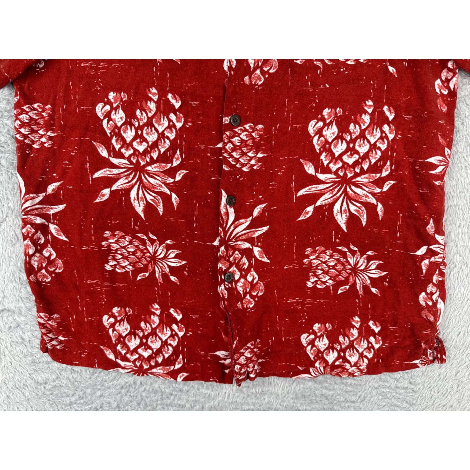 George George Men's Hawaiian Shirt Adult Medium Red Floral Button-Up 100% Rayon Size US M / EU 48-50 / 2 - 5 Thumbnail