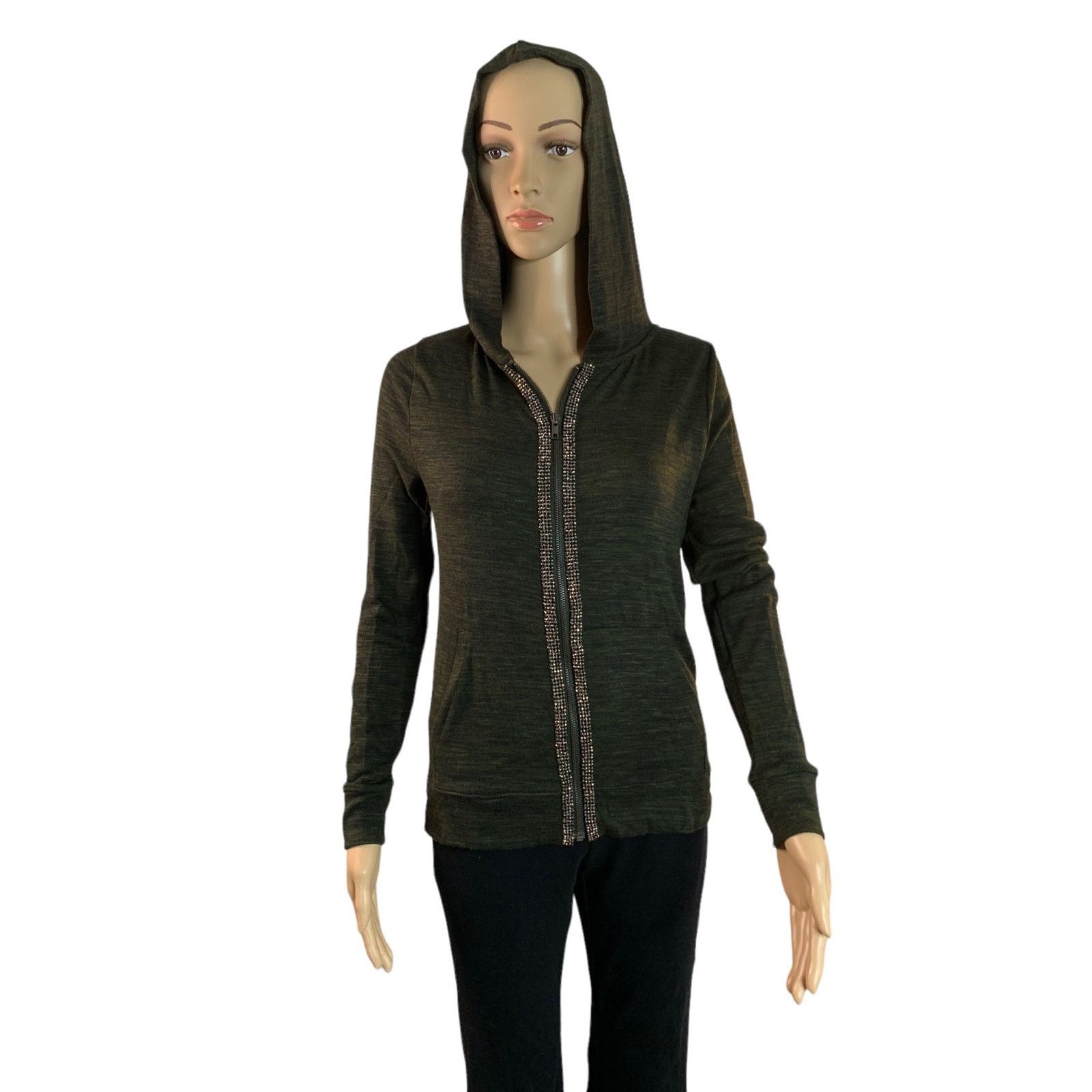 Juicy Couture Juicy Couture Womens Size XS Hooded Jacket studded Pockets Size XS / US 0-2 / IT 36-38 - 1 Thumbnail