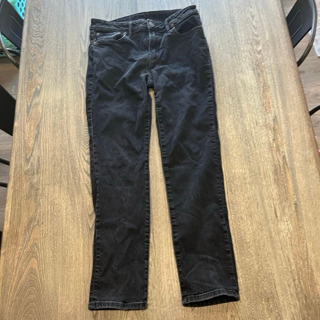 American Eagle Outfitters American Eagle Mens Airflex+ Slim Straight Jeans Black 32x32 Size US 32 / EU 48 - 1 Thumbnail