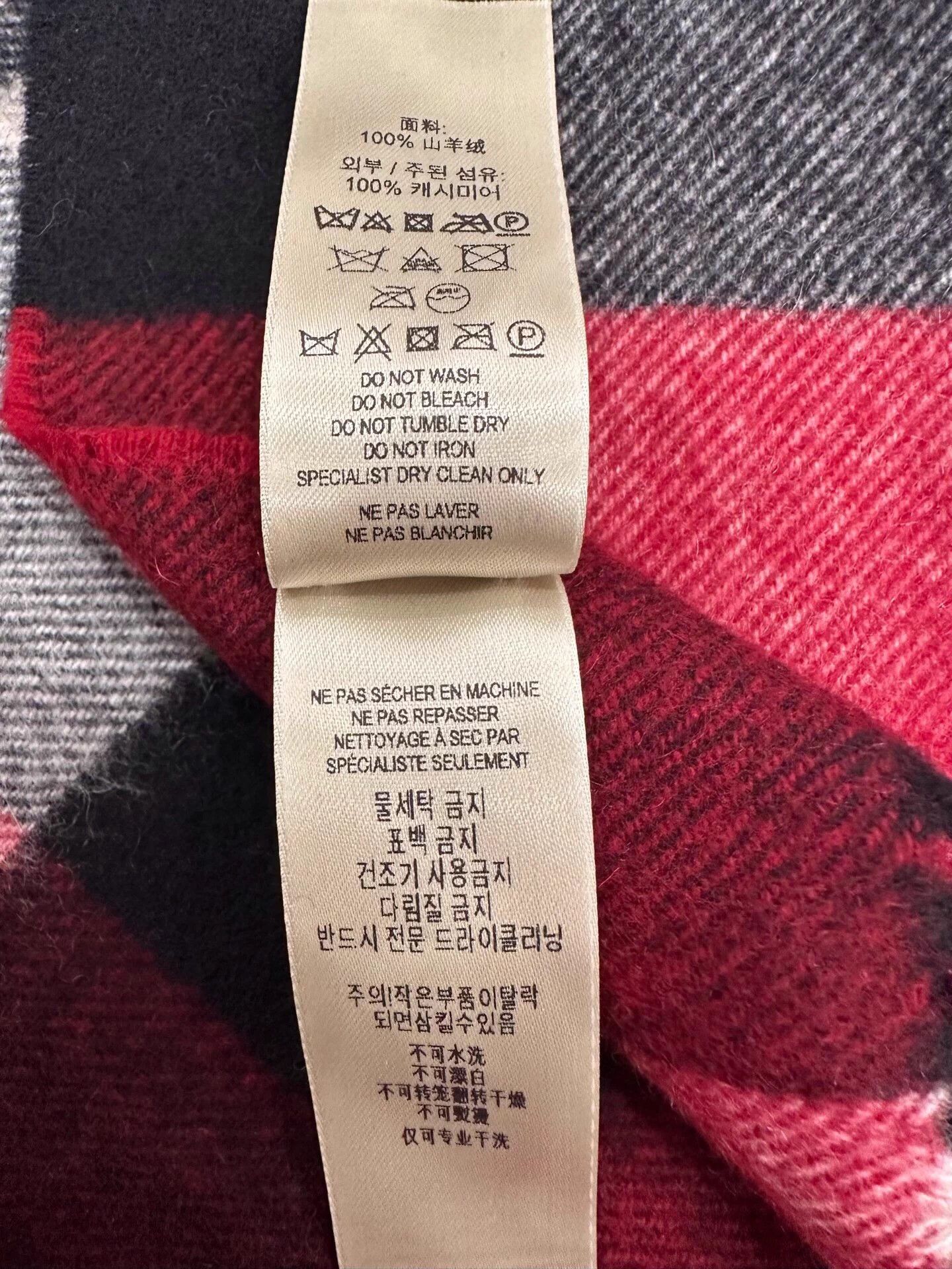 Burberry Burberry red check cashmere fringe scarf Size ONE SIZE - 9 Thumbnail