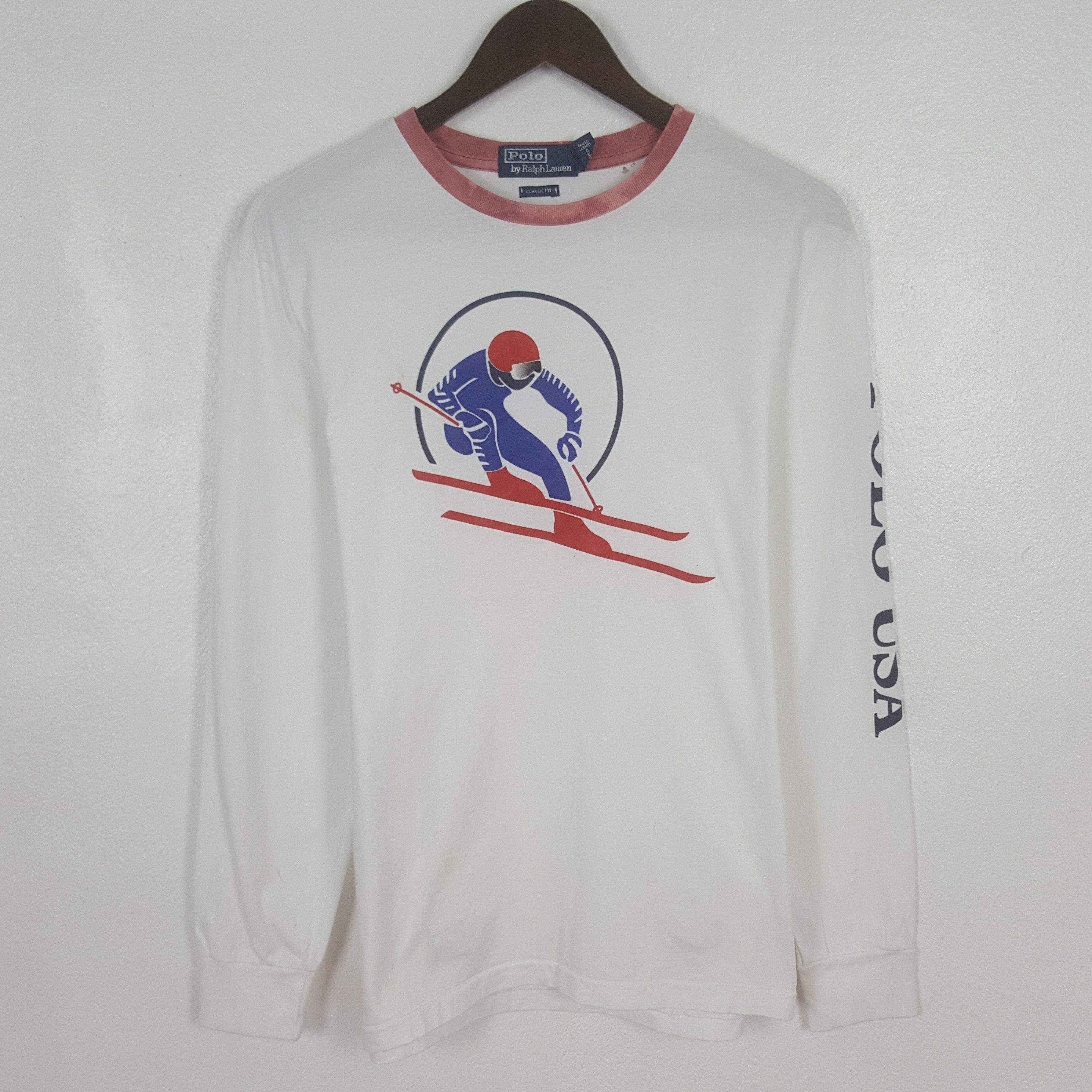 Polo Ralph Lauren Vintage Polo Ralph Lauren Ski Classic Fit Tshirt Size US M / EU 48-50 / 2 - 1 Thumbnail