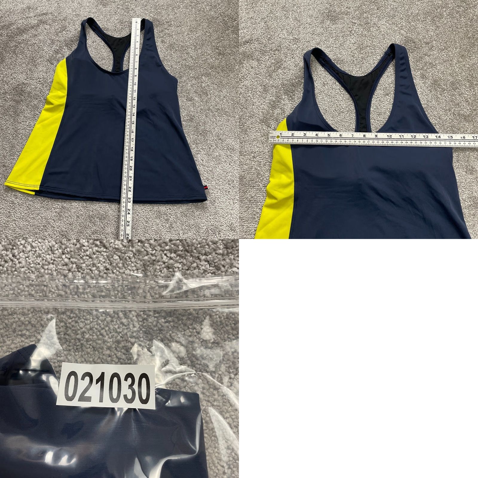 Tommy Hilfiger Tommy Hilfiger Women's Tankini Swimwear L Blue Yellow Racerback Beach Summer Size ONE SIZE - 8 Thumbnail