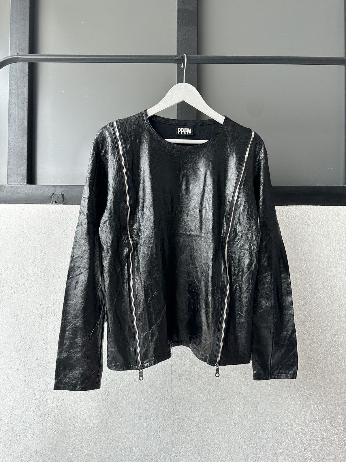 PPFM AW1998 PPFM waxed coated punk zipper sweater Size US M / EU 48-50 / 2 - 12 Thumbnail