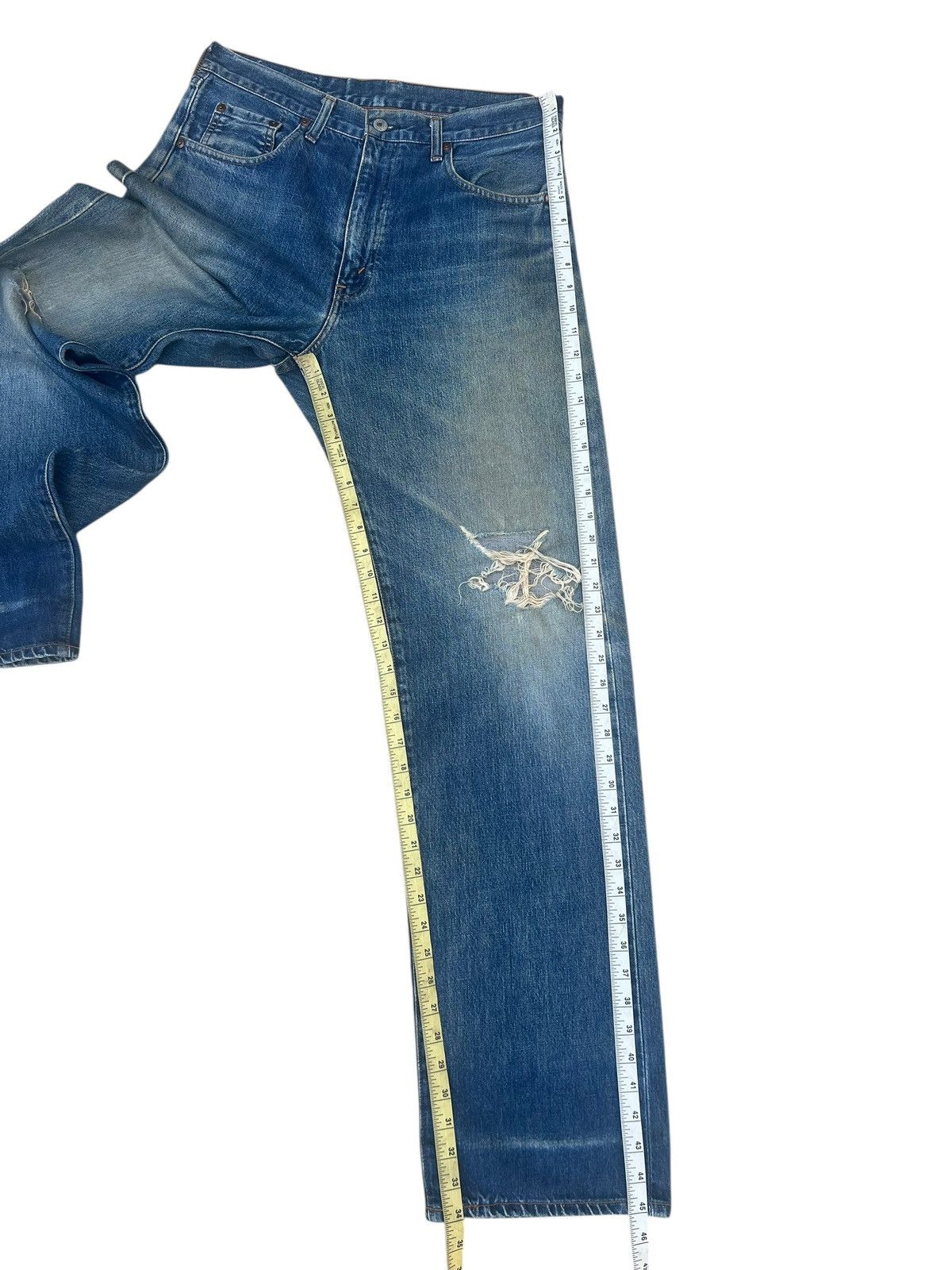 Levi's 90s Levi’s 503B XX Big E Distress Denim Selvedge Jeans Size US 32 / EU 48 - 6 Thumbnail