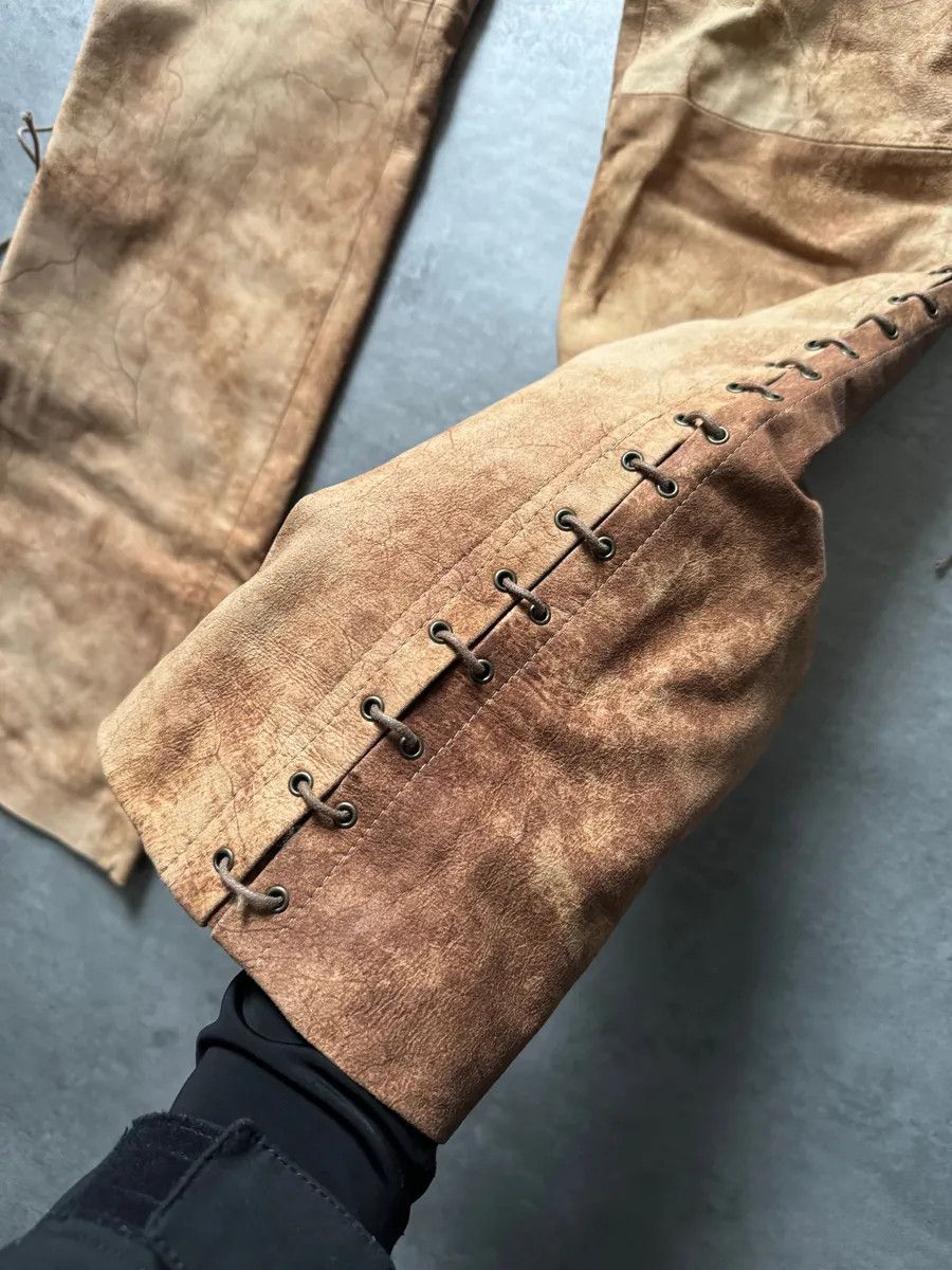 Vintage 2000s Plein Sud Artisanal Marble Leather Pants Size 30" / US 8 / IT 44 - 9 Thumbnail