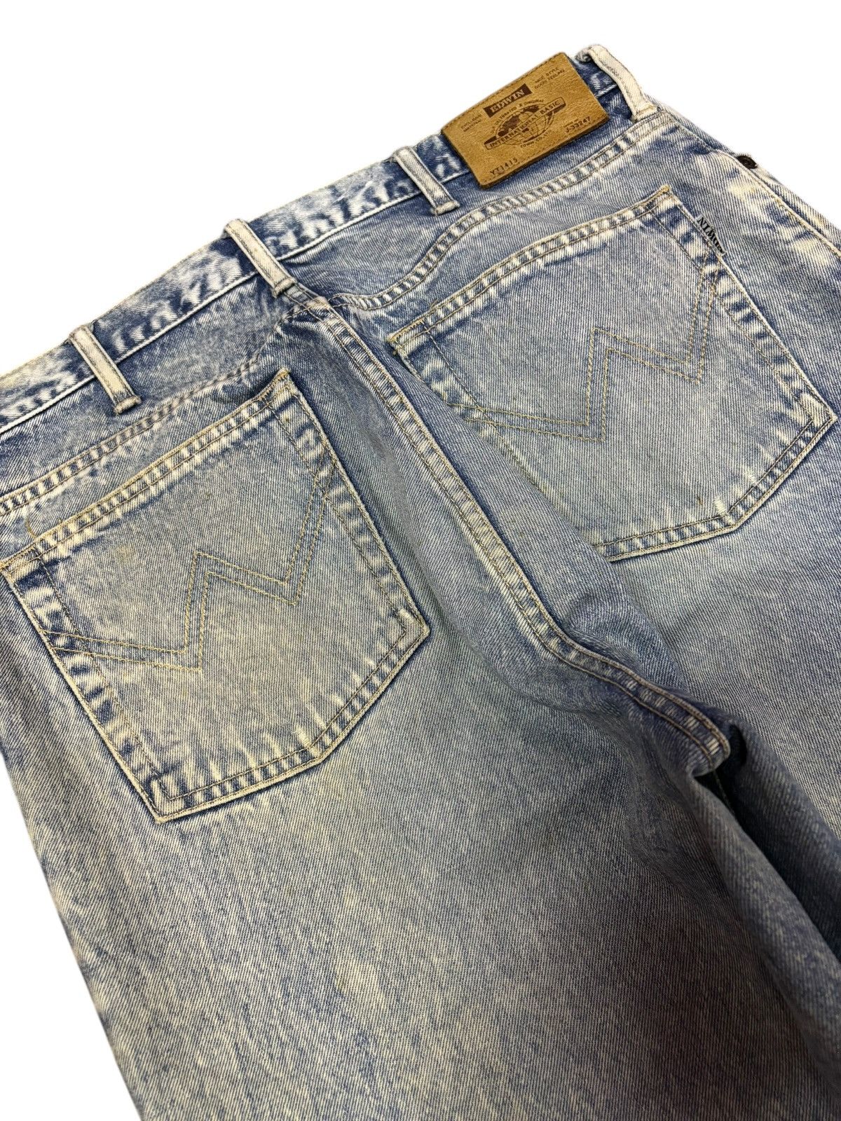 Edwin Vtg Edwin Japan 1415 Acid Washed Distressed Jeans Size US 33 - 6 Thumbnail