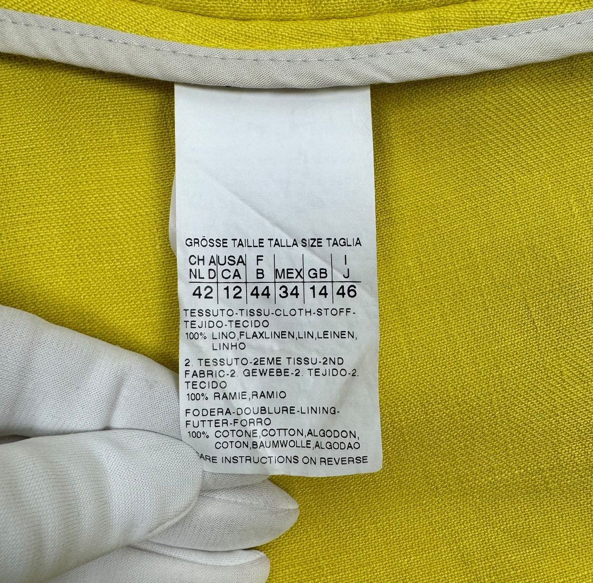Max Mara Max Mara Linen Yellow Blazer Jacket size US12 IT46 Size XL / US 12-14 / IT 48-50 - 14 Thumbnail